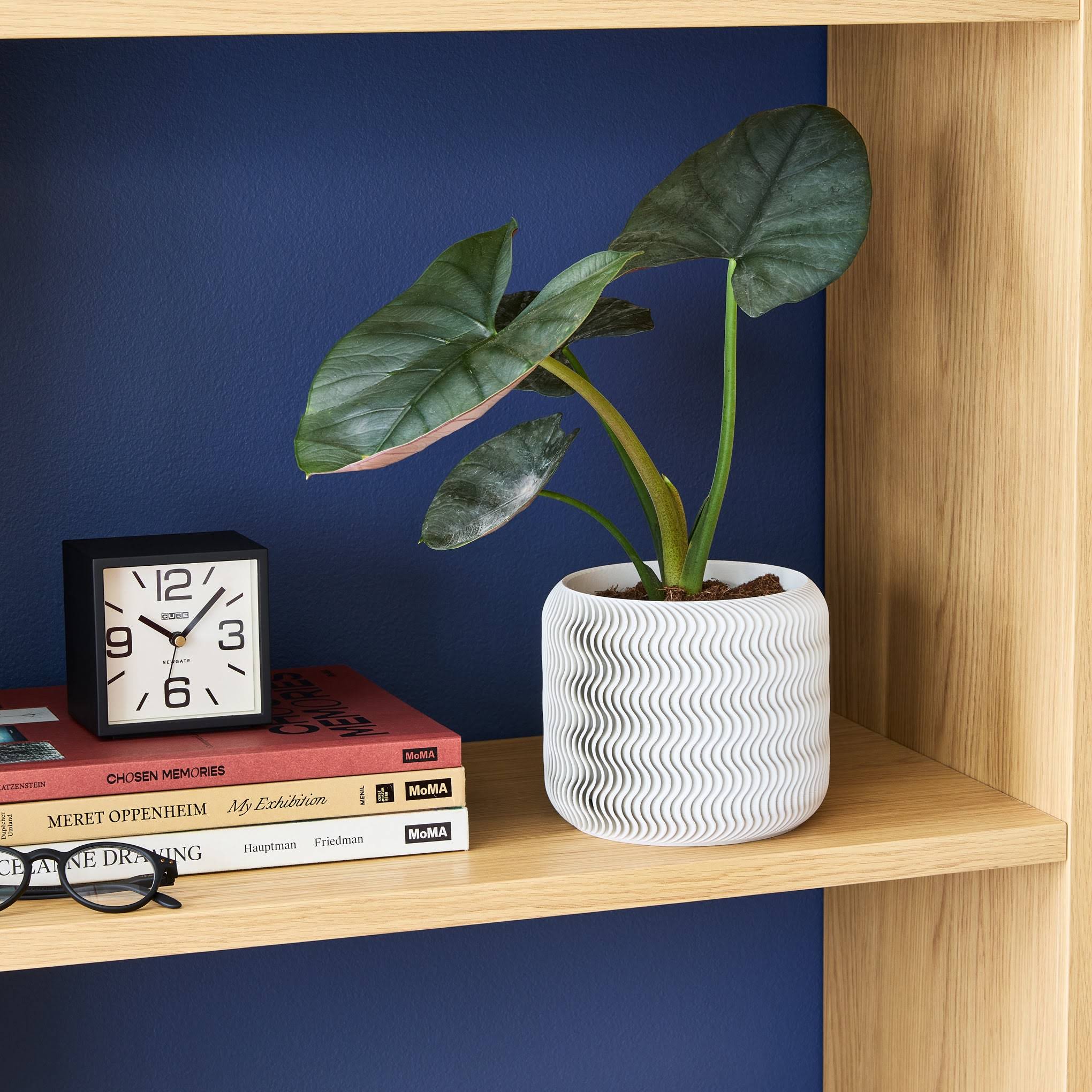 Wavy Pine 3D-Printed Planter - White