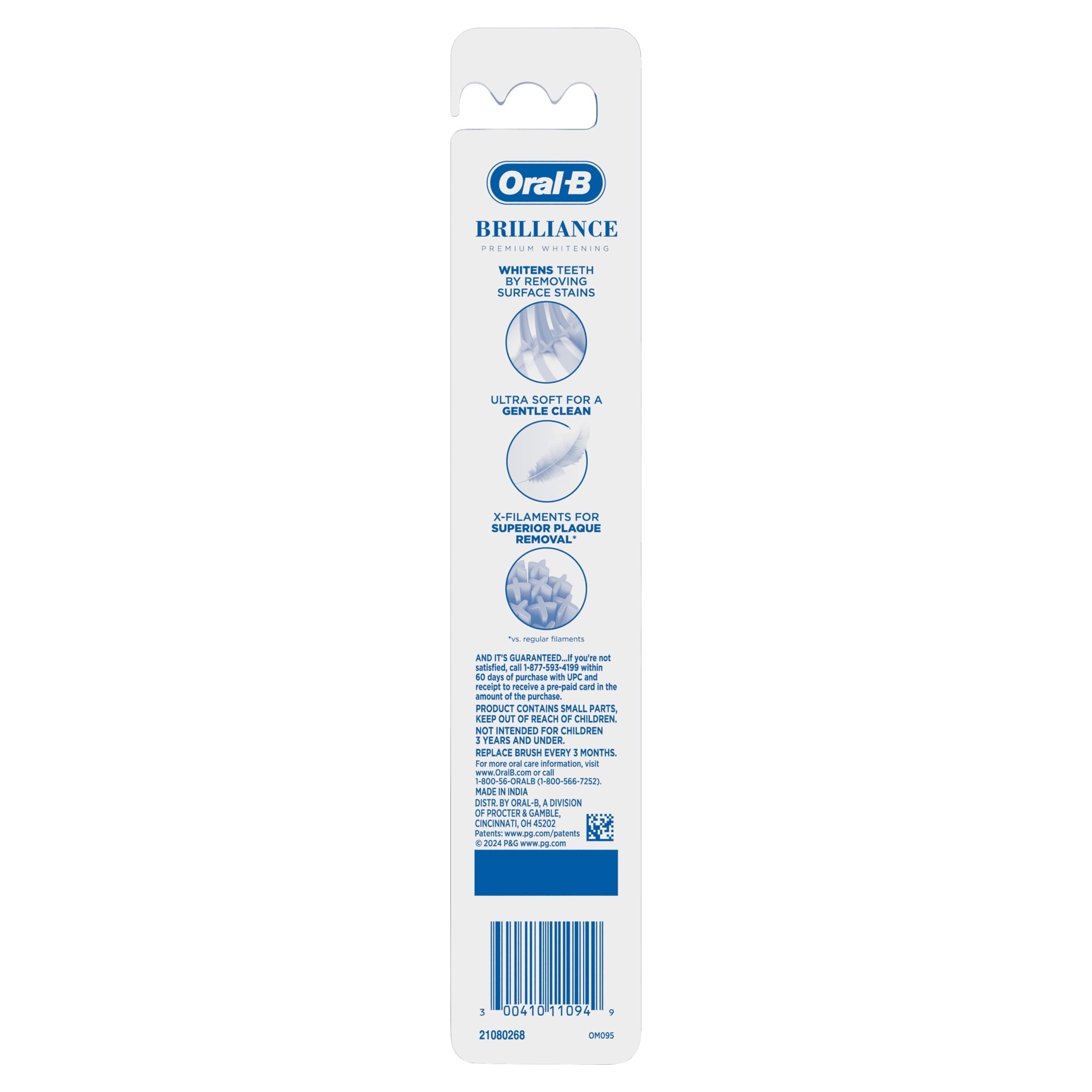 (2 pack)  Toothbrush Pro Whitening Brilliance, Medium, Sky Blue, 1 Count