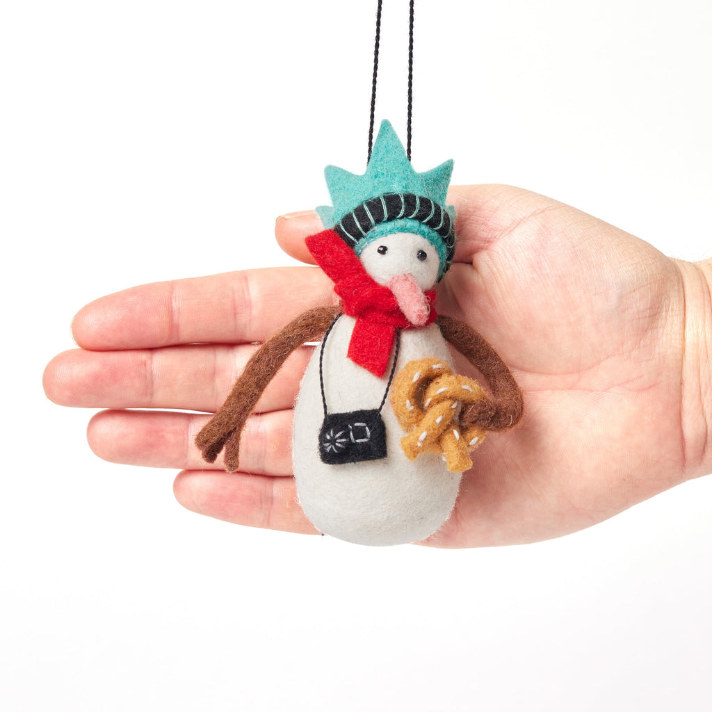 NYC Felt Ornament - Snowman Liberty