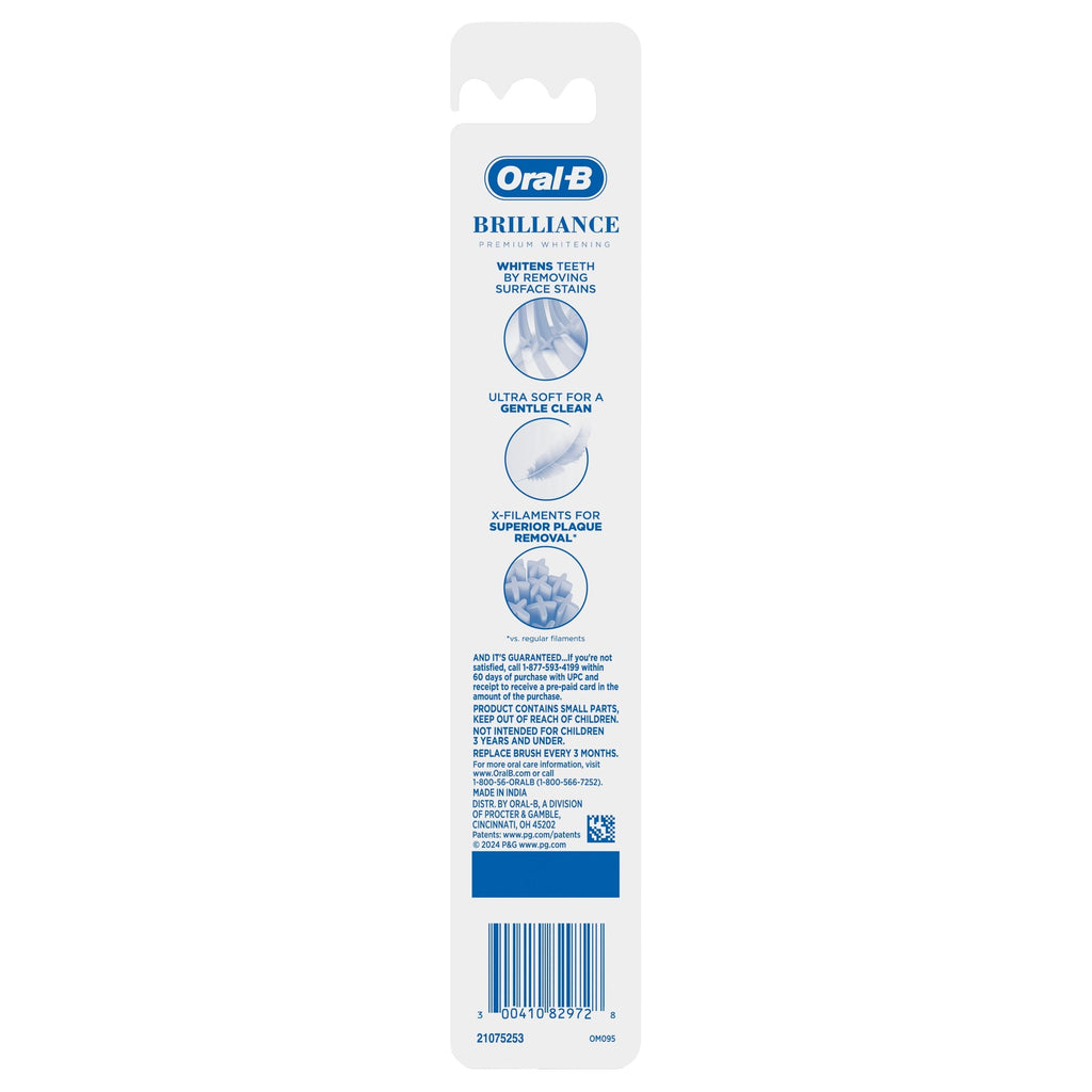 (4 pack)  Toothbrush Pro Whitening Brilliance, Extra Soft, Black, 1 Count