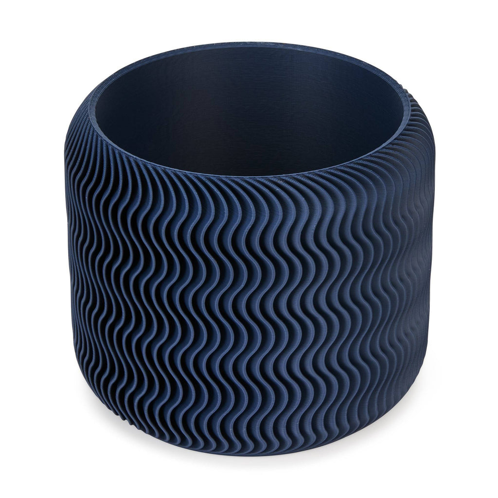 Wavy Pine 3D-Printed Planter - Midnight Blue