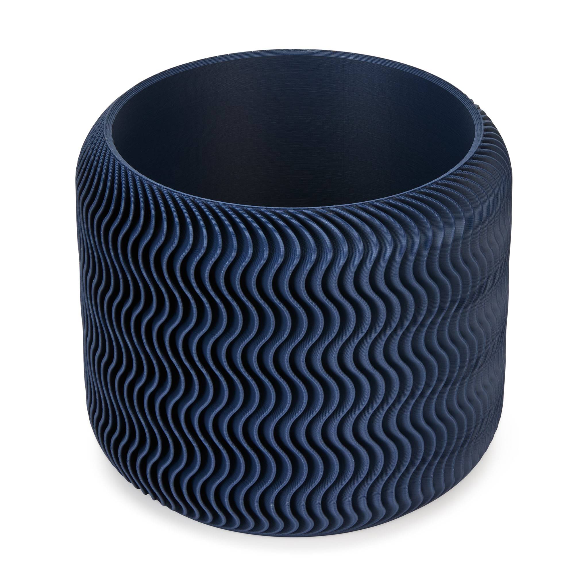Wavy Pine 3D-Printed Planter - Midnight Blue
