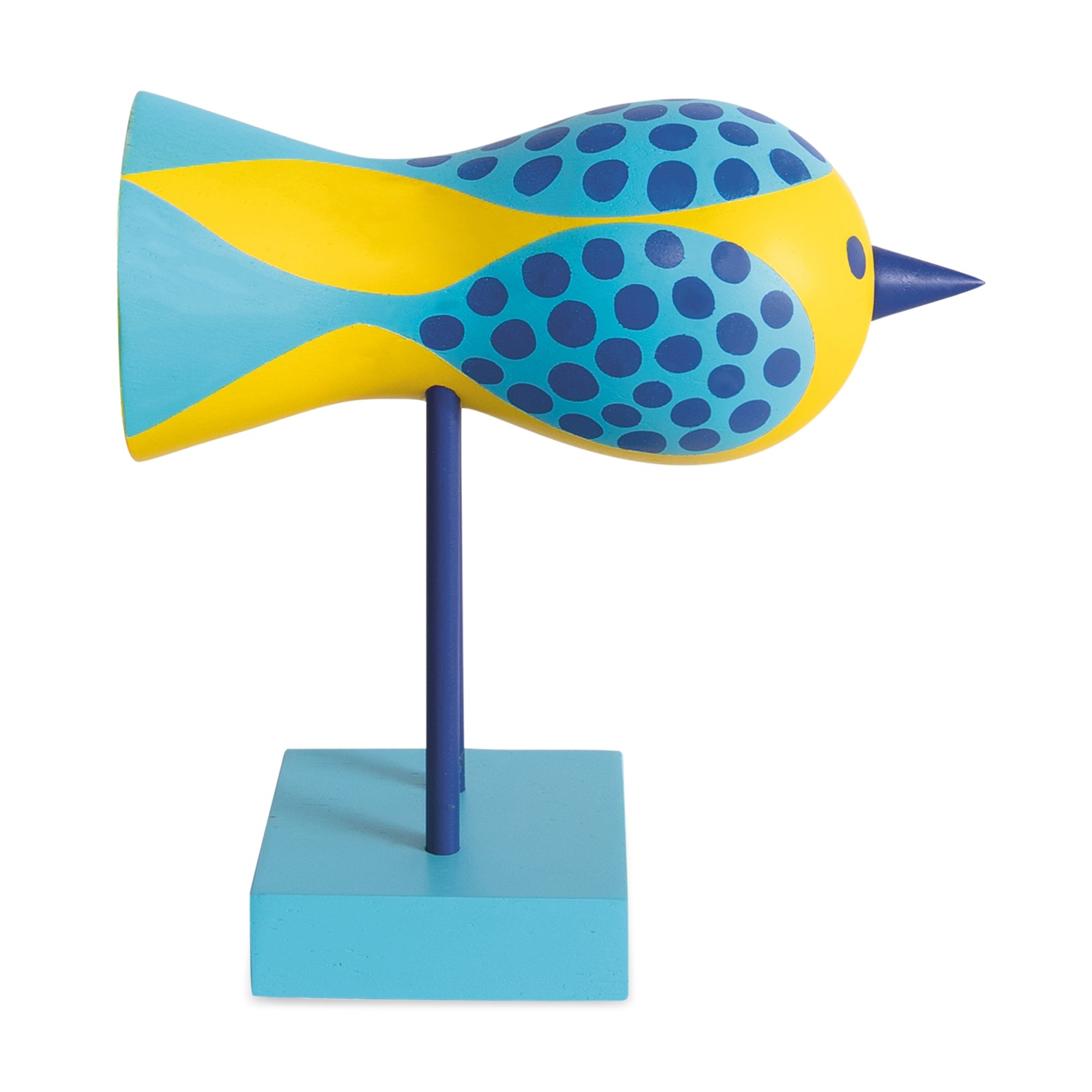 Lisa Larson Wooden Bird Object - Blue Base