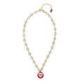 Haricot Vert Crystal Chain NYC Pendant Necklace