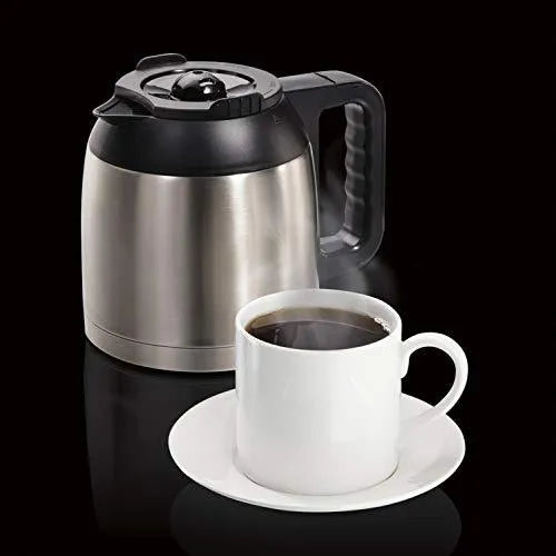 Hamilton Beach FlexBrew Thermal Coffee Maker, Single Serve &amp; Full Pot, Compatible with K-Cup Pods or Grounds, Programmable, Black and Stainless (49966)