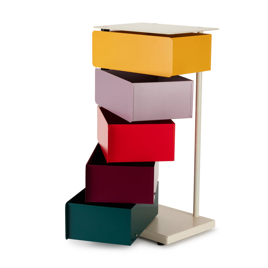 5-Drawer Pivot Cabinet - Yellow/ Red/ Green