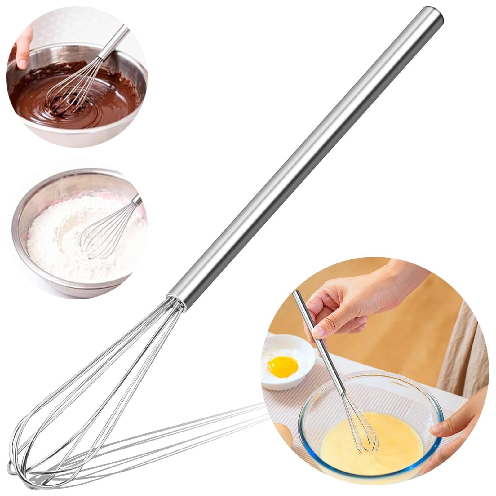 1 Pc Stainless Steel Whip, Mini Whisks Stainless Steel, Stainless Steel Wire Whisk for Whisking, Beating, Mixing Sauc...