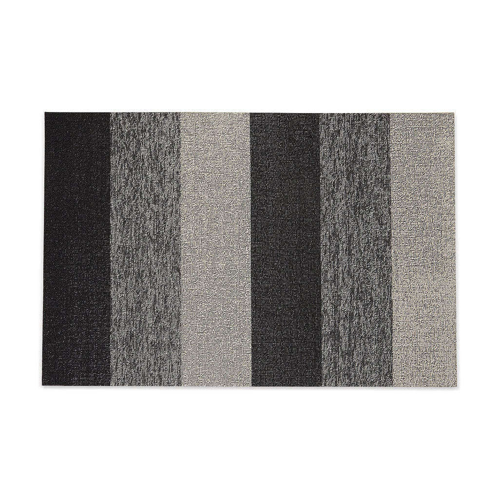 Chilewich Marbled Stripe Shag Floormat - Salt &amp; Pepper
