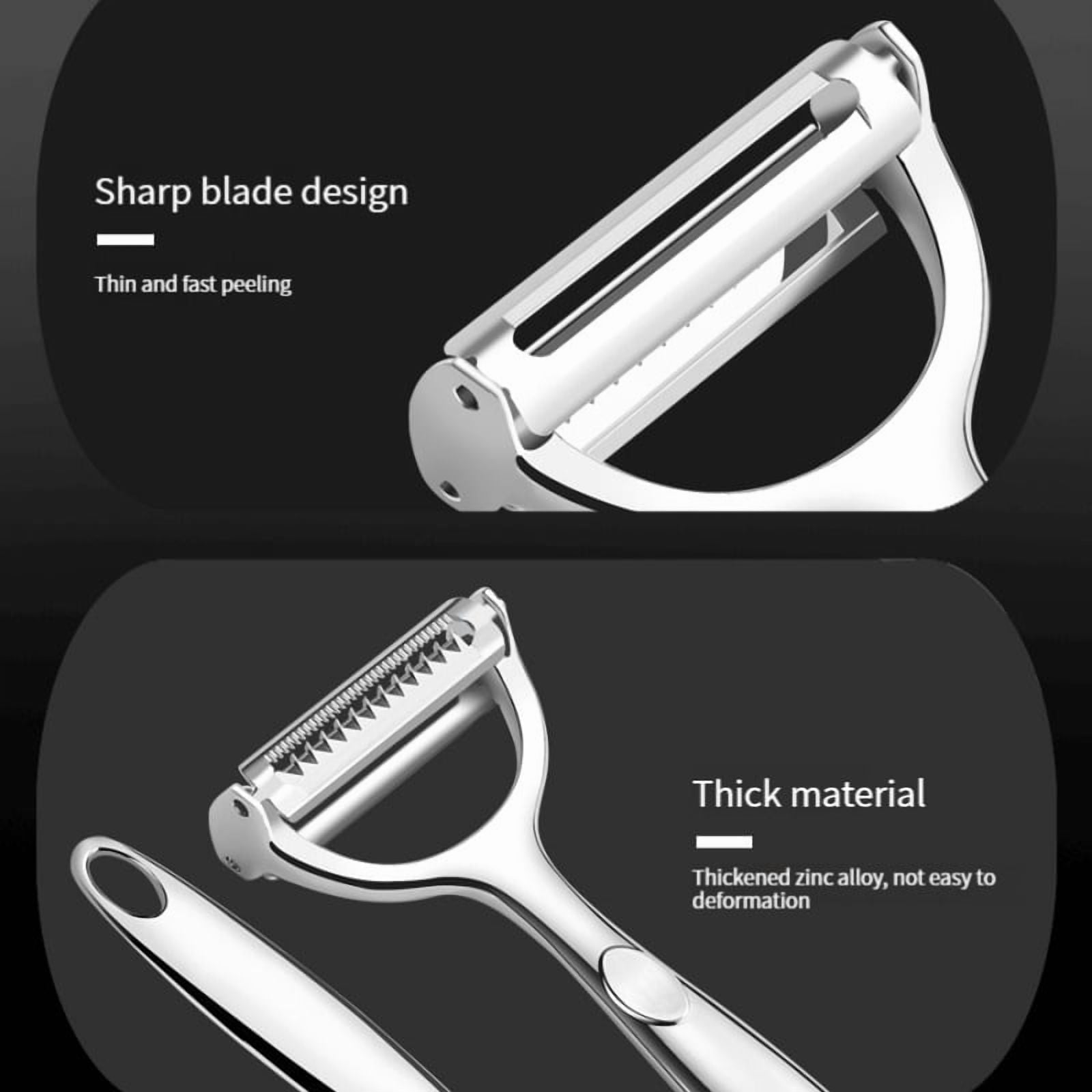 2-in-1 Vegetable Peeler and Julienne Cutter - Stainless Steel Y Peeler for Potatoes, Cucumber, Apple Peeler -...