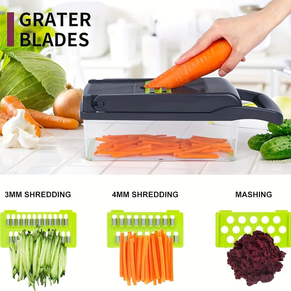 14 in 1 Multifunctional Vegetable Chopper Onion Chopper Handle Food Grate Food Chopper Kitchen Vegetable Slicer Dicer...