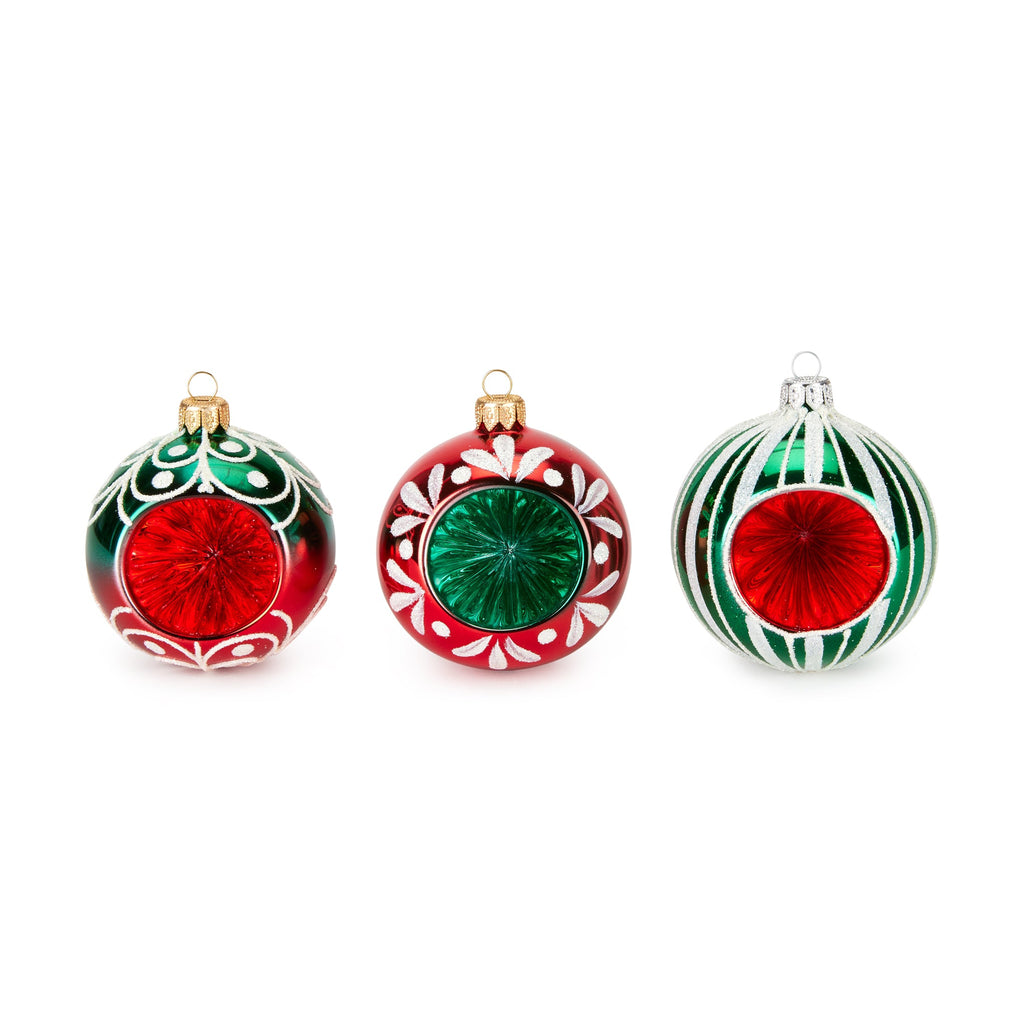 Classic Glass Ornaments - Set of 3