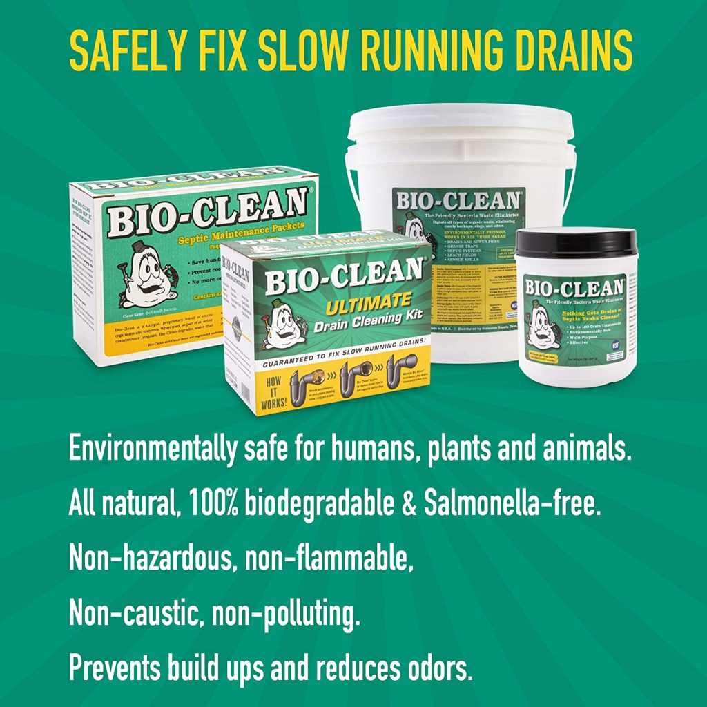 Bio-Clean Natural Drain Cleaner 2lb - Enzyme-Based, Eco-Friendly, 100 Treatments, Safe for Septic Tanks &amp; Grease Traps