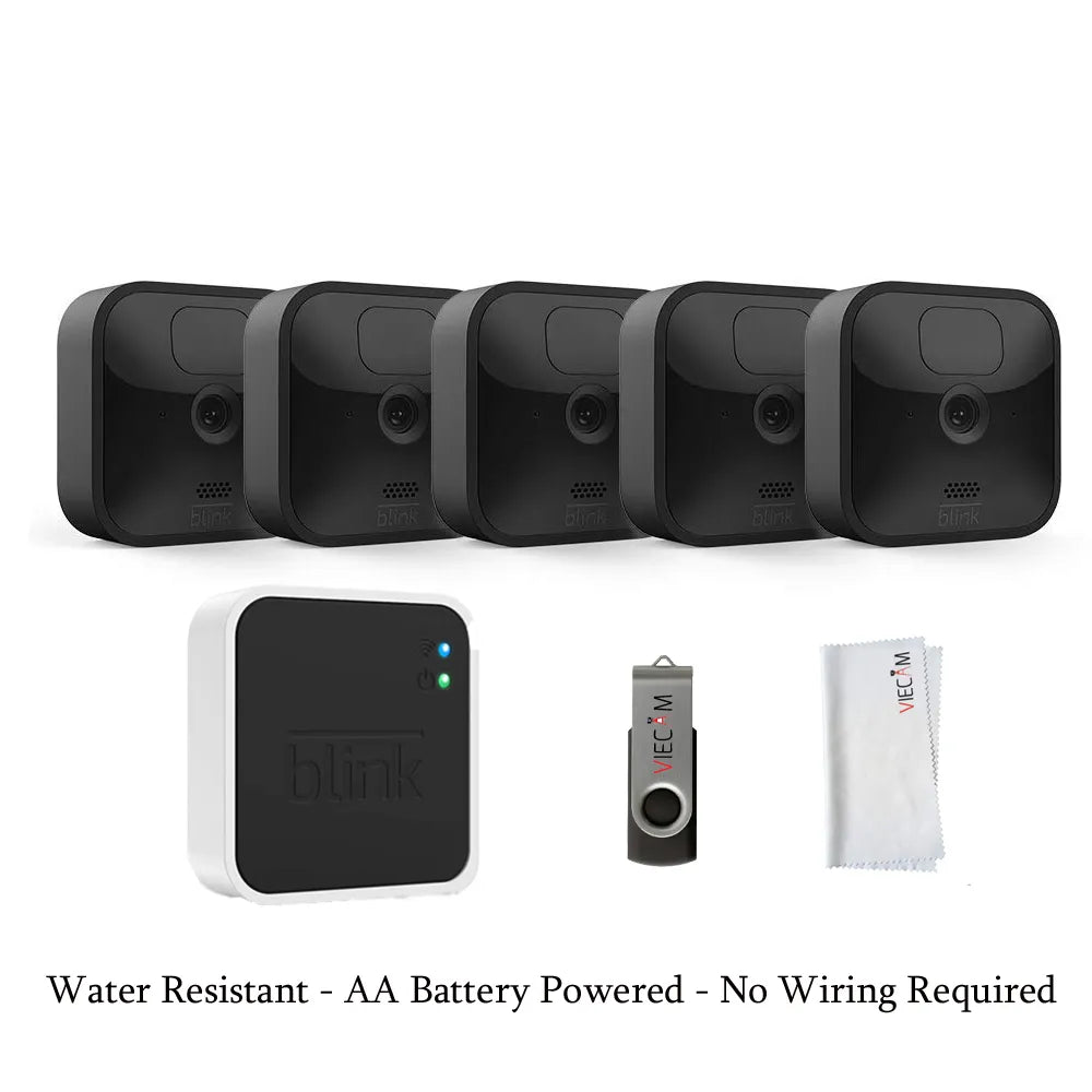 Blink Outdoor 5 Camera Kit - Wireless Weather-Resistant 1080p HD Security System with Night Vision &amp; Local Storage