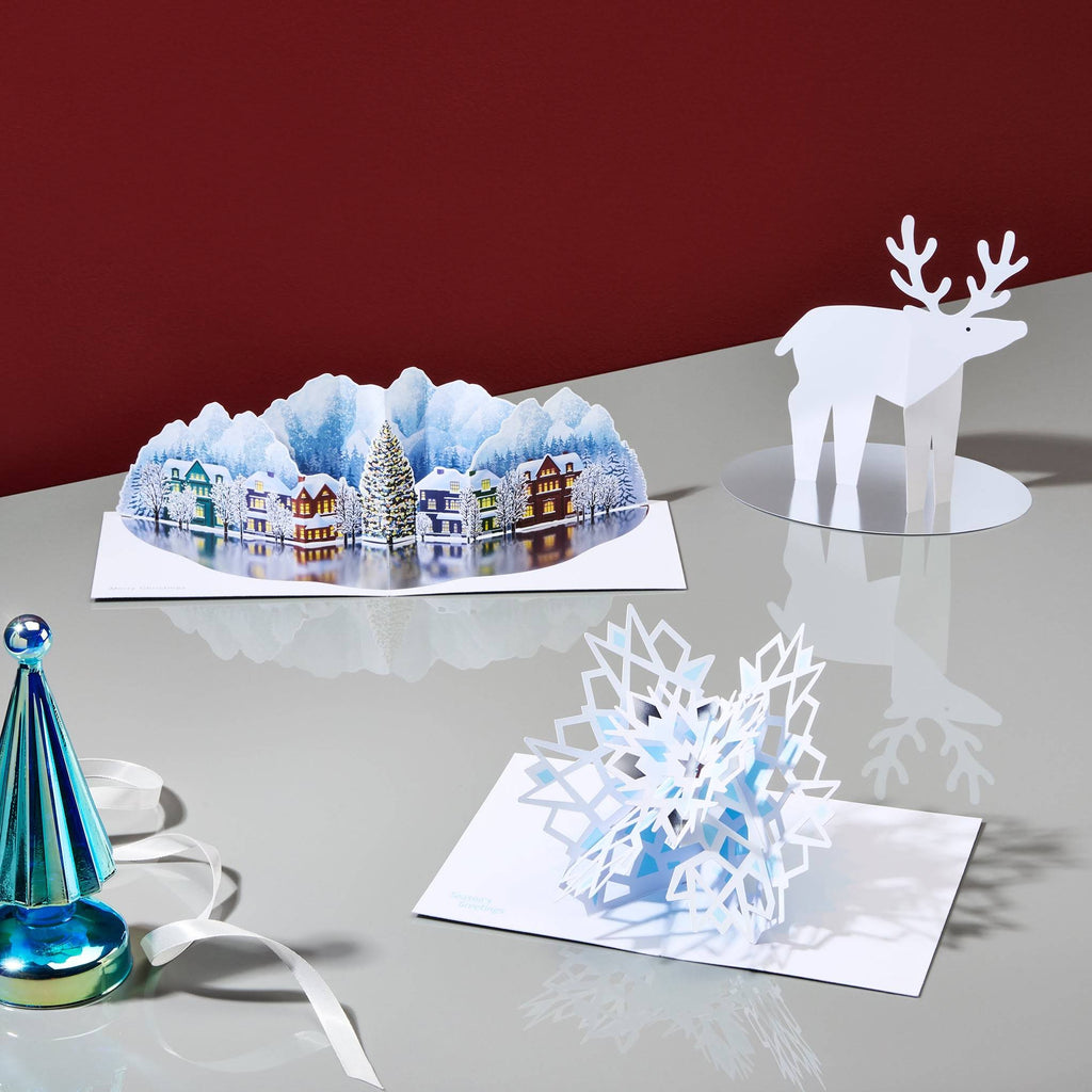 Mountain Village Holiday Pop-Up Cards - Set of 8