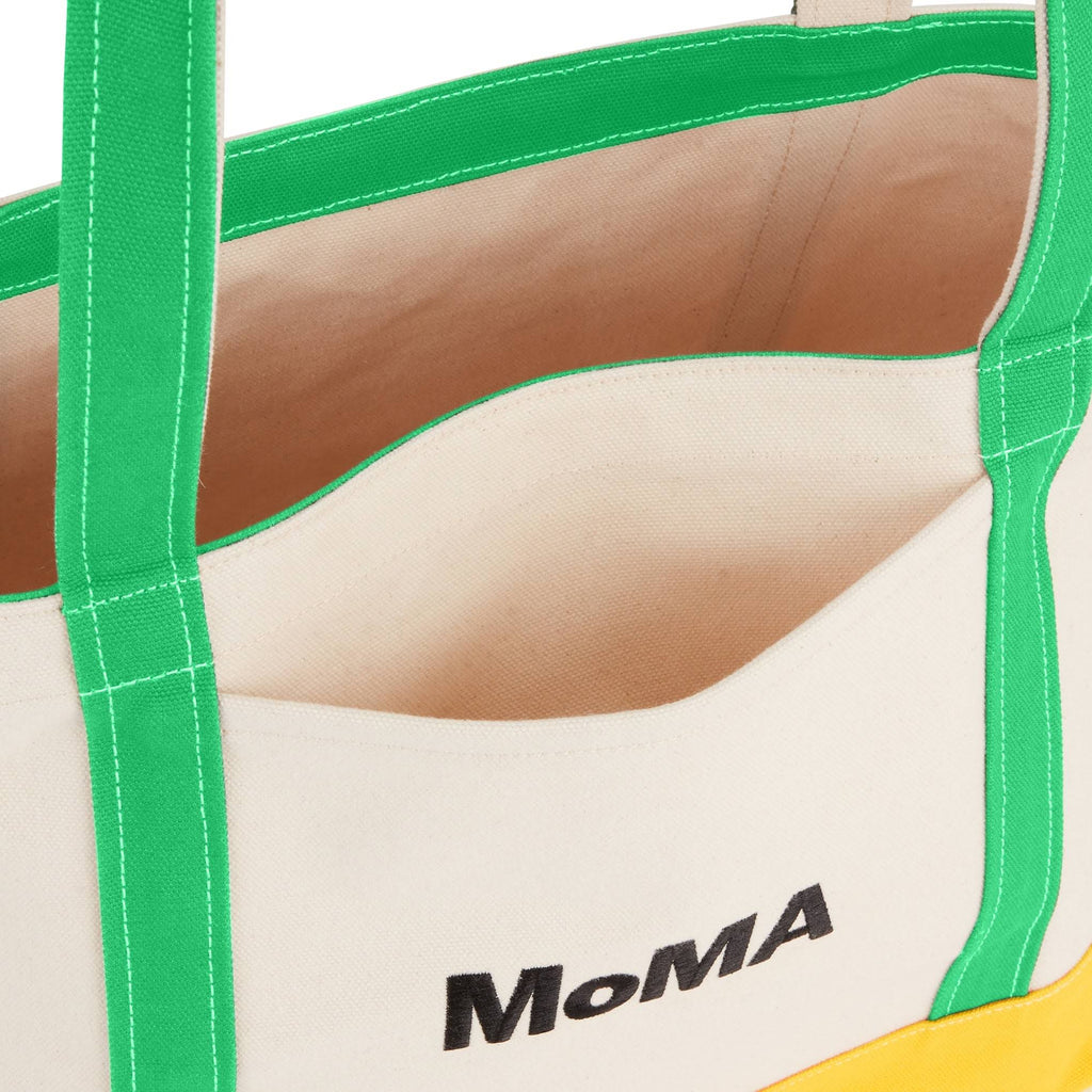 MoMA Baggu Heavyweight Canvas Tote - Green/ Yellow