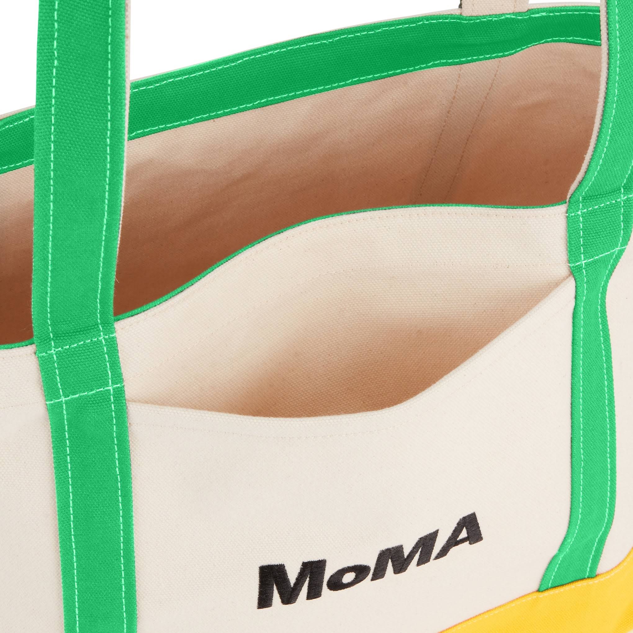 MoMA Baggu Heavyweight Canvas Tote - Green/ Yellow