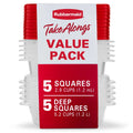 Square Food Storage Containers, Ruby Red, 10 pack