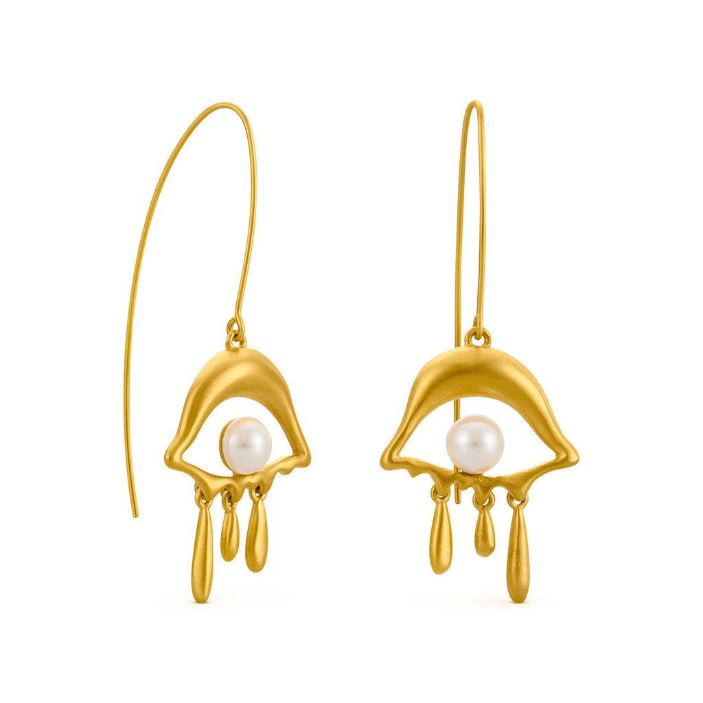 Salvador Dalí Gold-Plated Eye Drop Earrings
