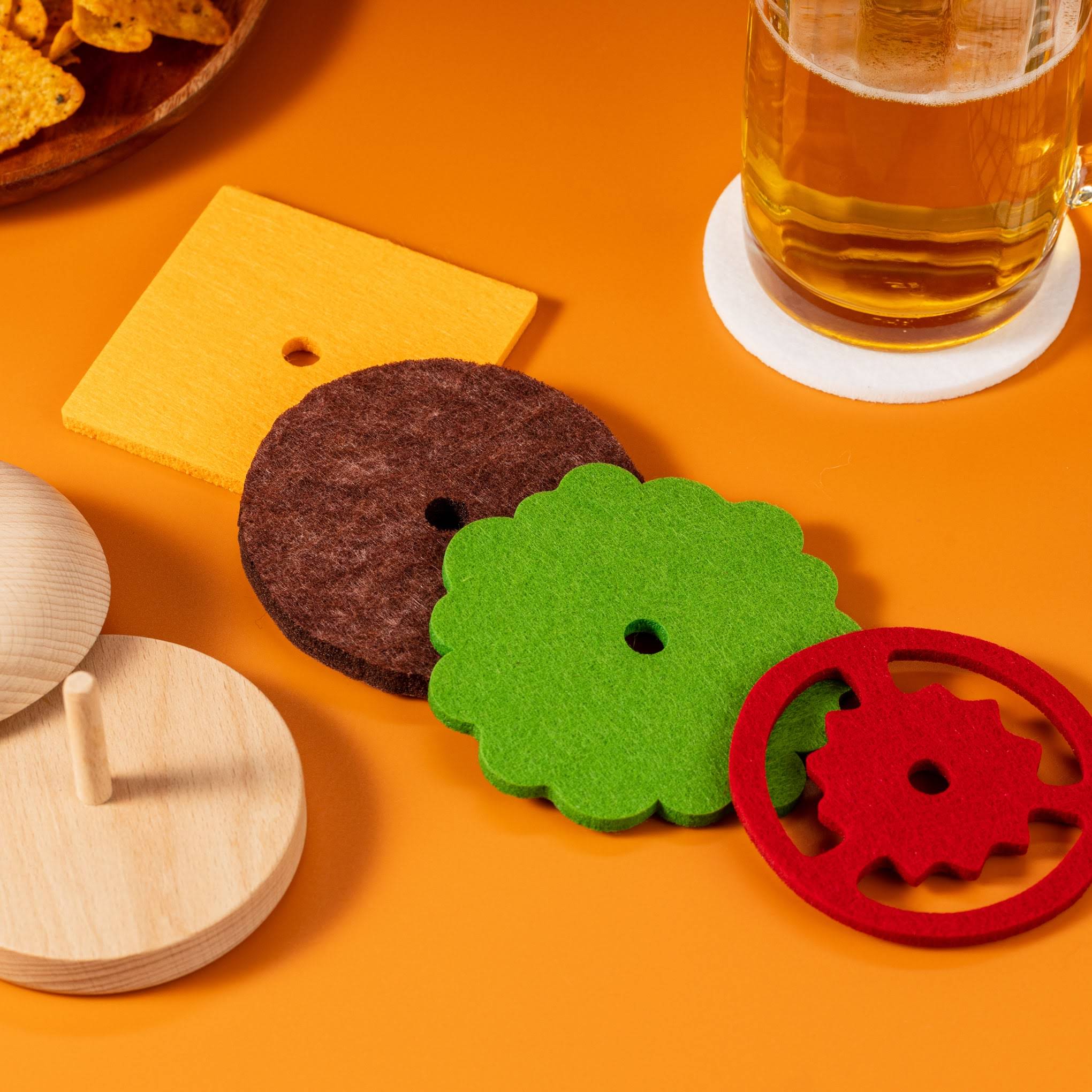 Cheeseburger Coasters - Set of 5