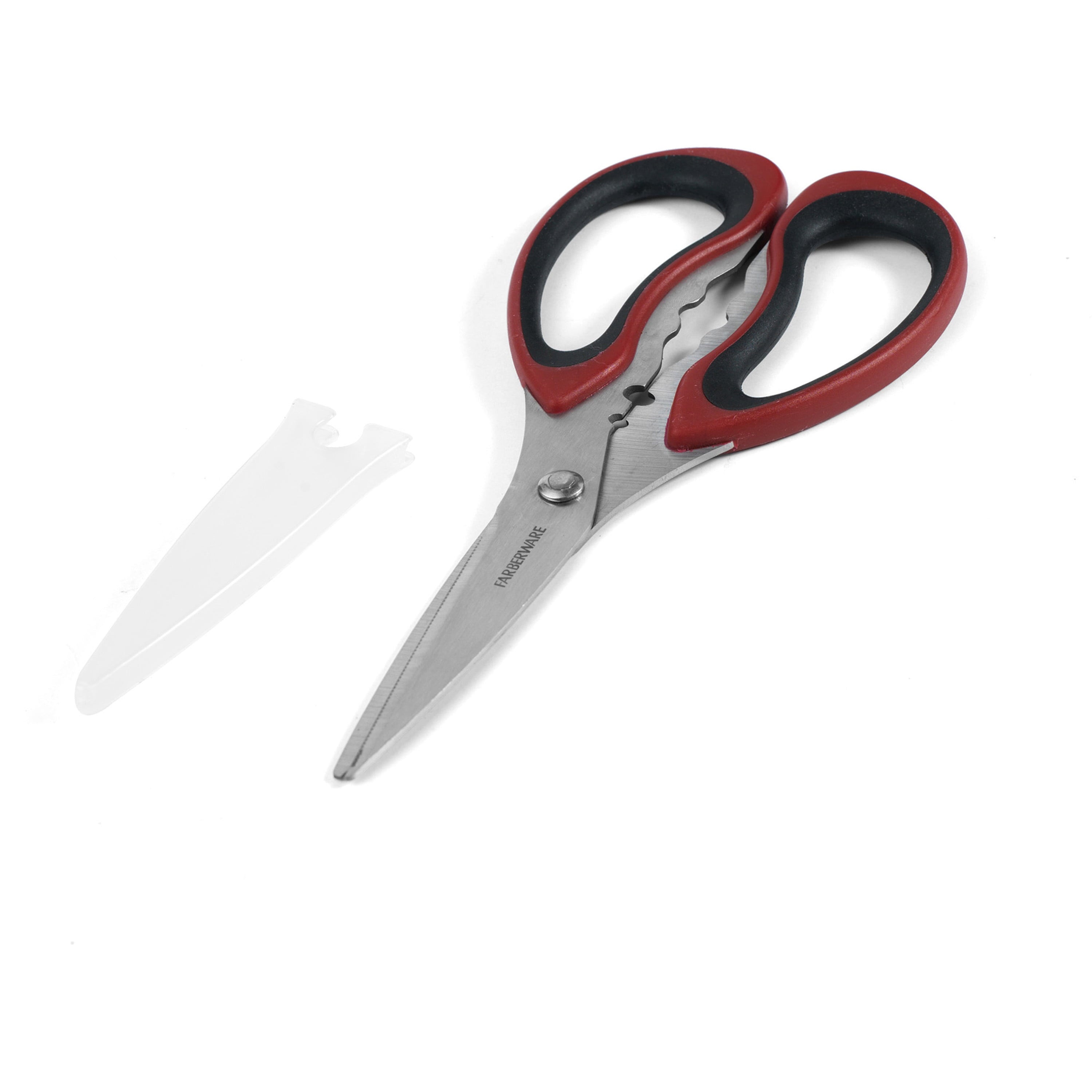 Stainless Steel Kitchen and Herb Shears with Red and Black Handle