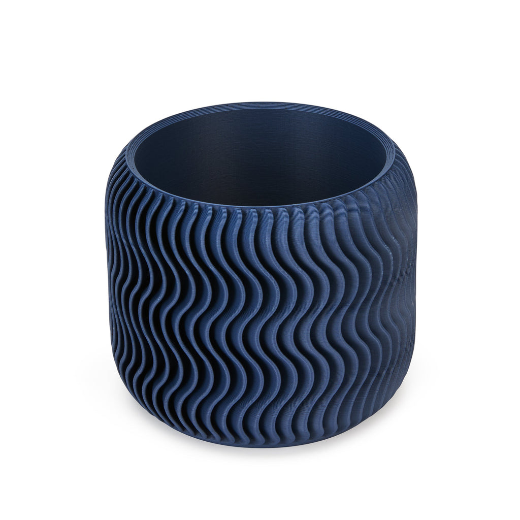 Wavy Pine 3D-Printed Planter - Midnight Blue