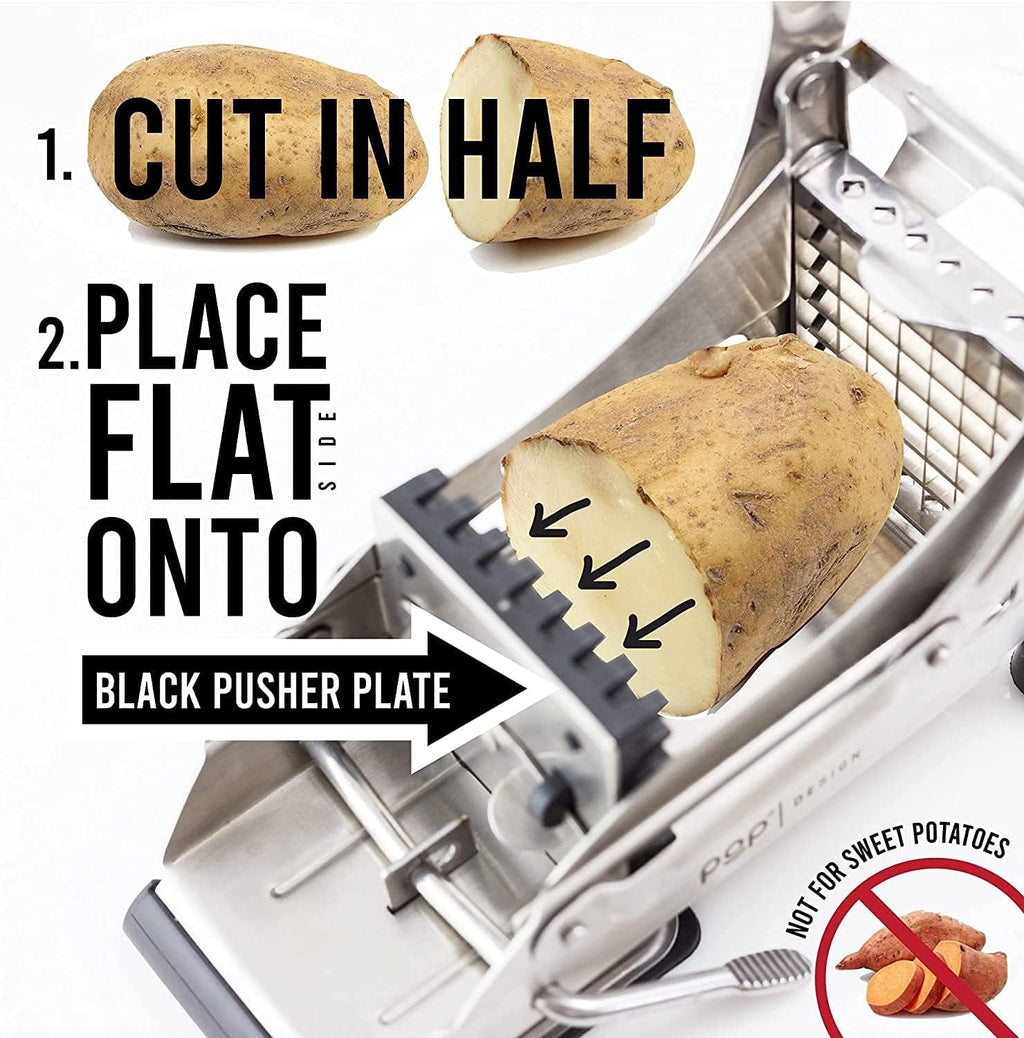 with 2 Blades, Professional Potato Stainless Steel, Potato Slicer Fries, No-Slip...