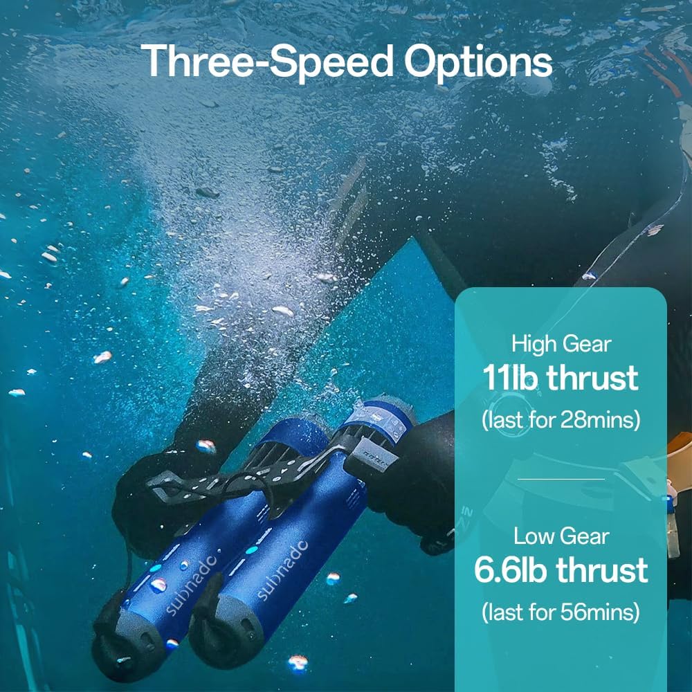 Waydoo Subnado Underwater Scooter Lite, Water Sports Diving Scooter with Removable Handle, Compact and Portable Water Scooter for Adults&amp;Kids, Scuba Diving Snorkeling Sea Scooter Multiple Uses, Blue