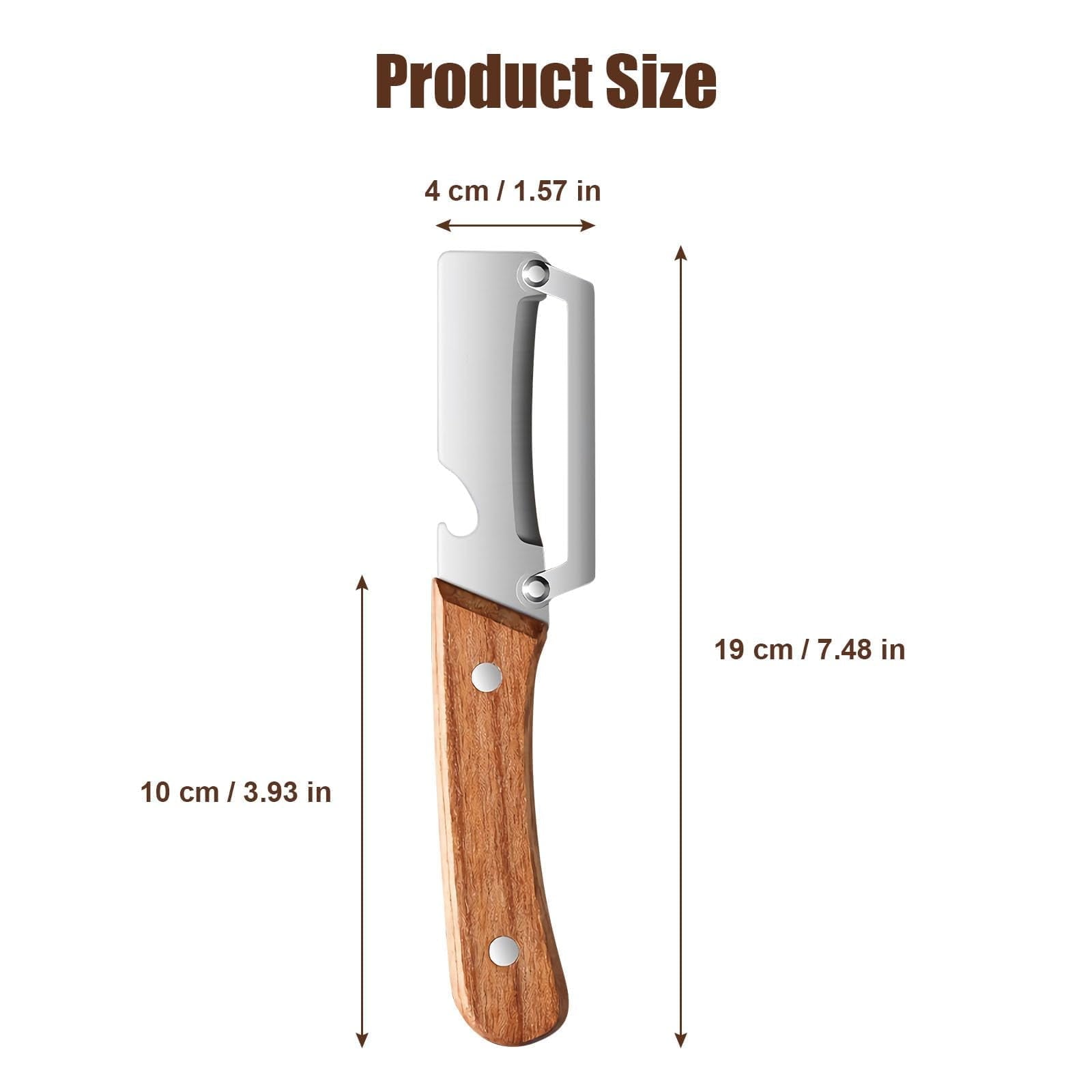 Vegetable Peeler for Kitchen, Stainless Steel Fruit Potato Apple Peelers with Manual Wooden Handle, ...
