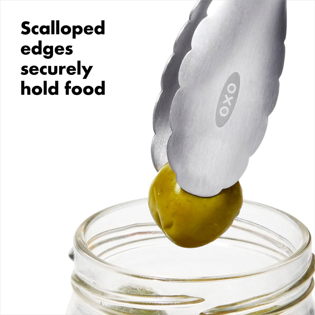 Stainless Steel Mini 7-inch Food Tong with Locking Handle