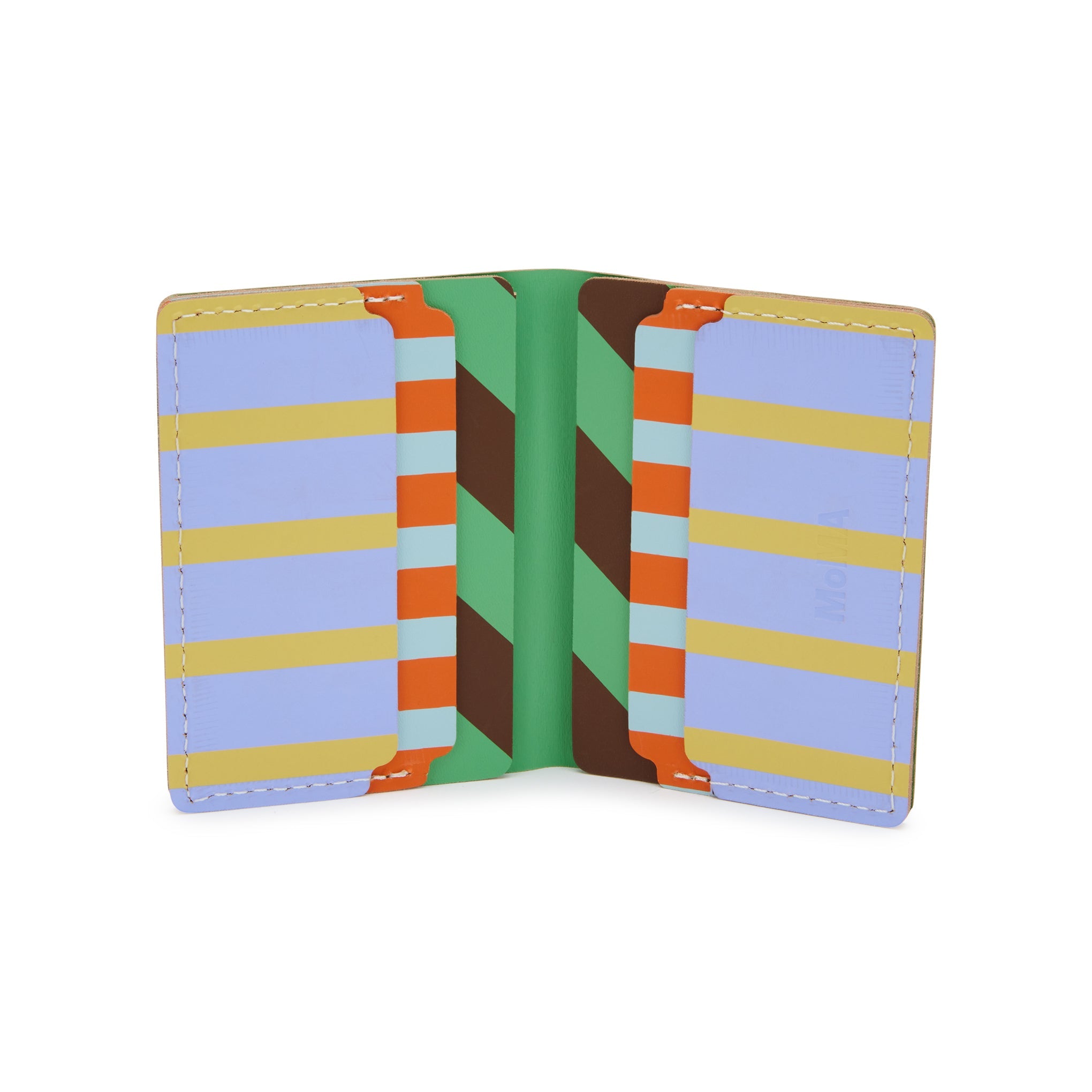 Dusen Dusen Recycled Leather Double Card Holder - Stripe