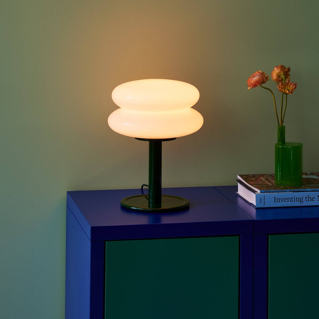 Snowman Table Lamp - Pink/ Green