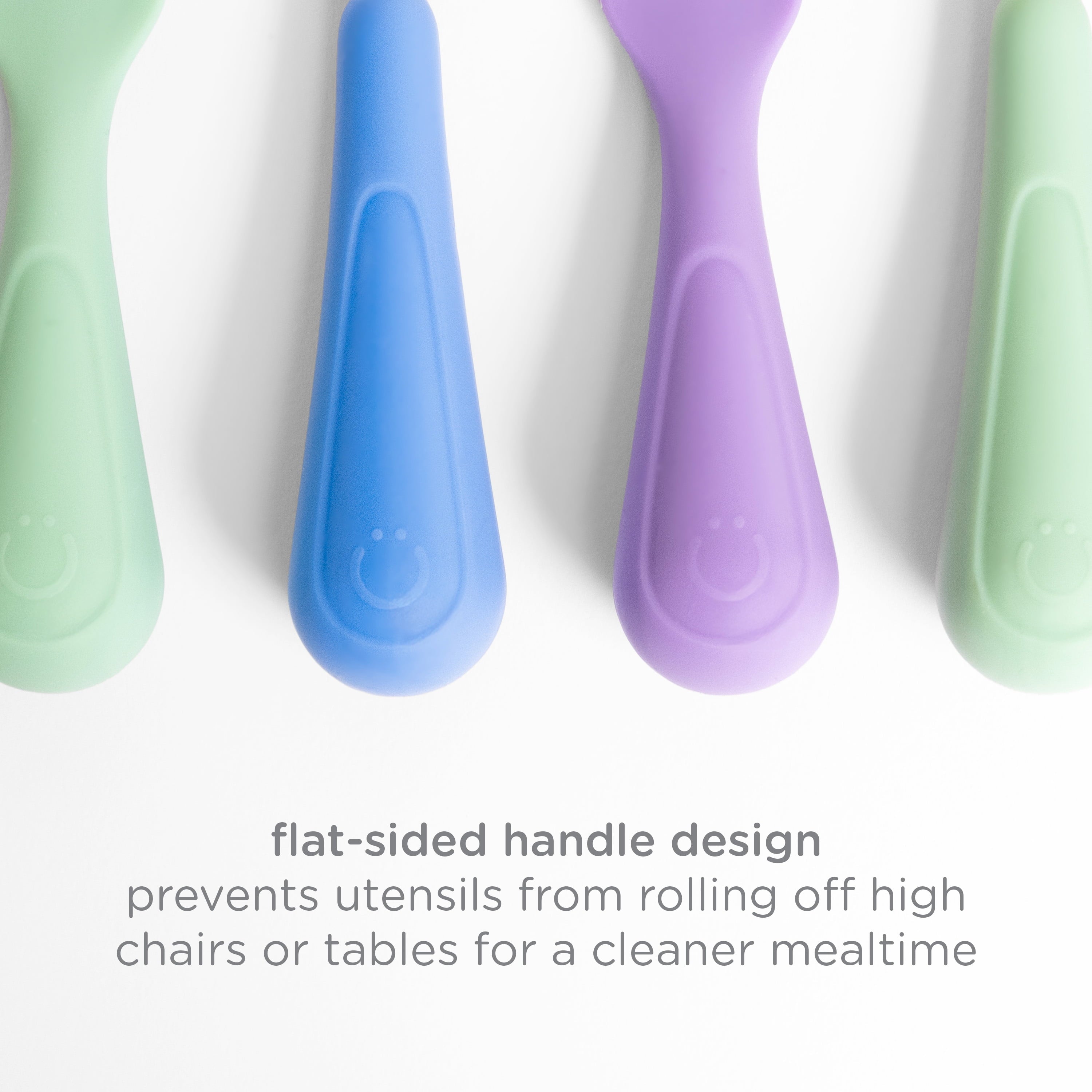 Silicone Toddler Training Spoons, Baby, Silicone Flatware Sets, 3 Pack