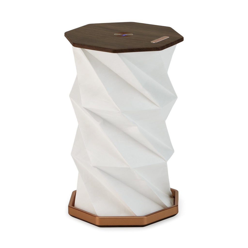 Twist Hexagon Portable Table Lamp - Walnut