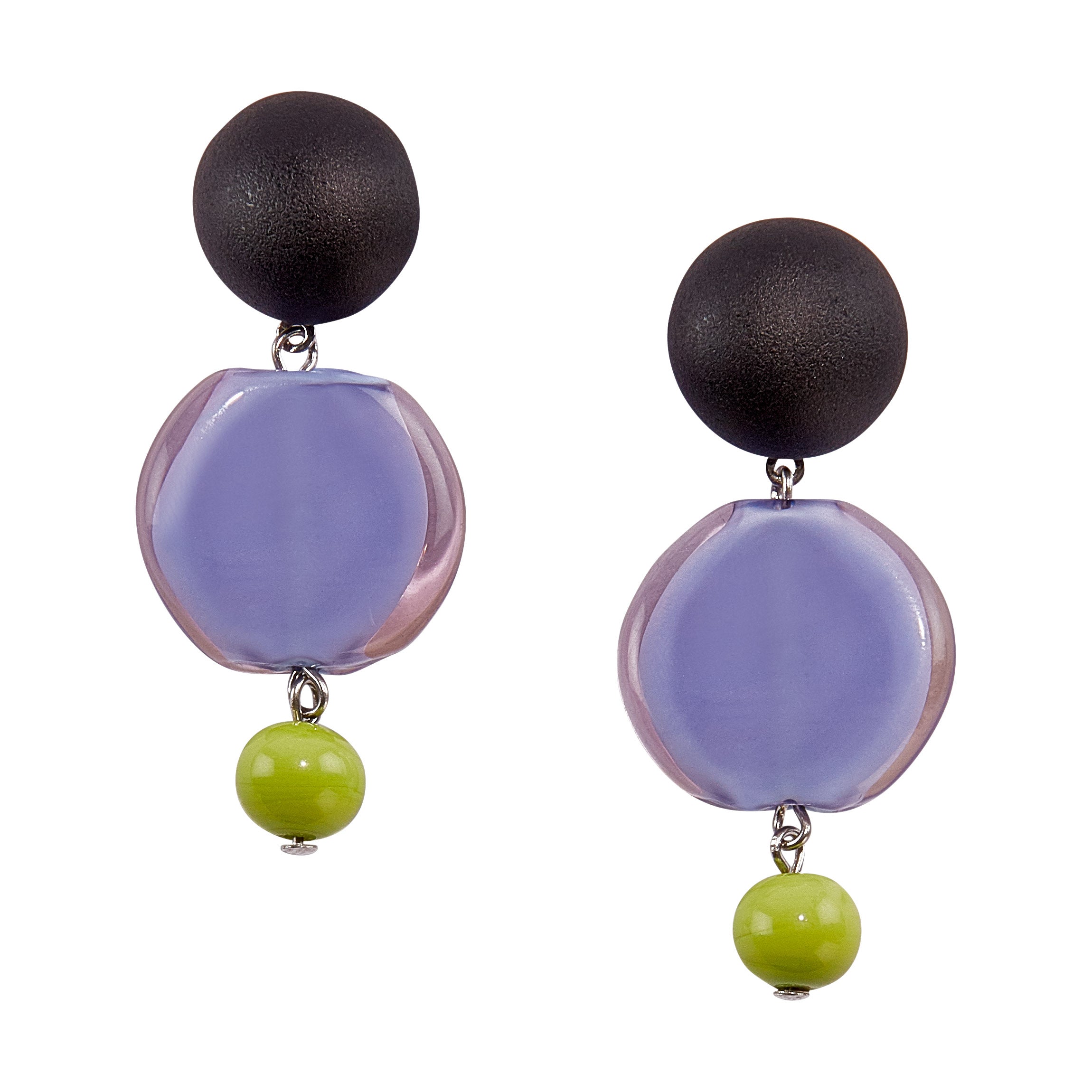 Murano Drop Earrings - Red