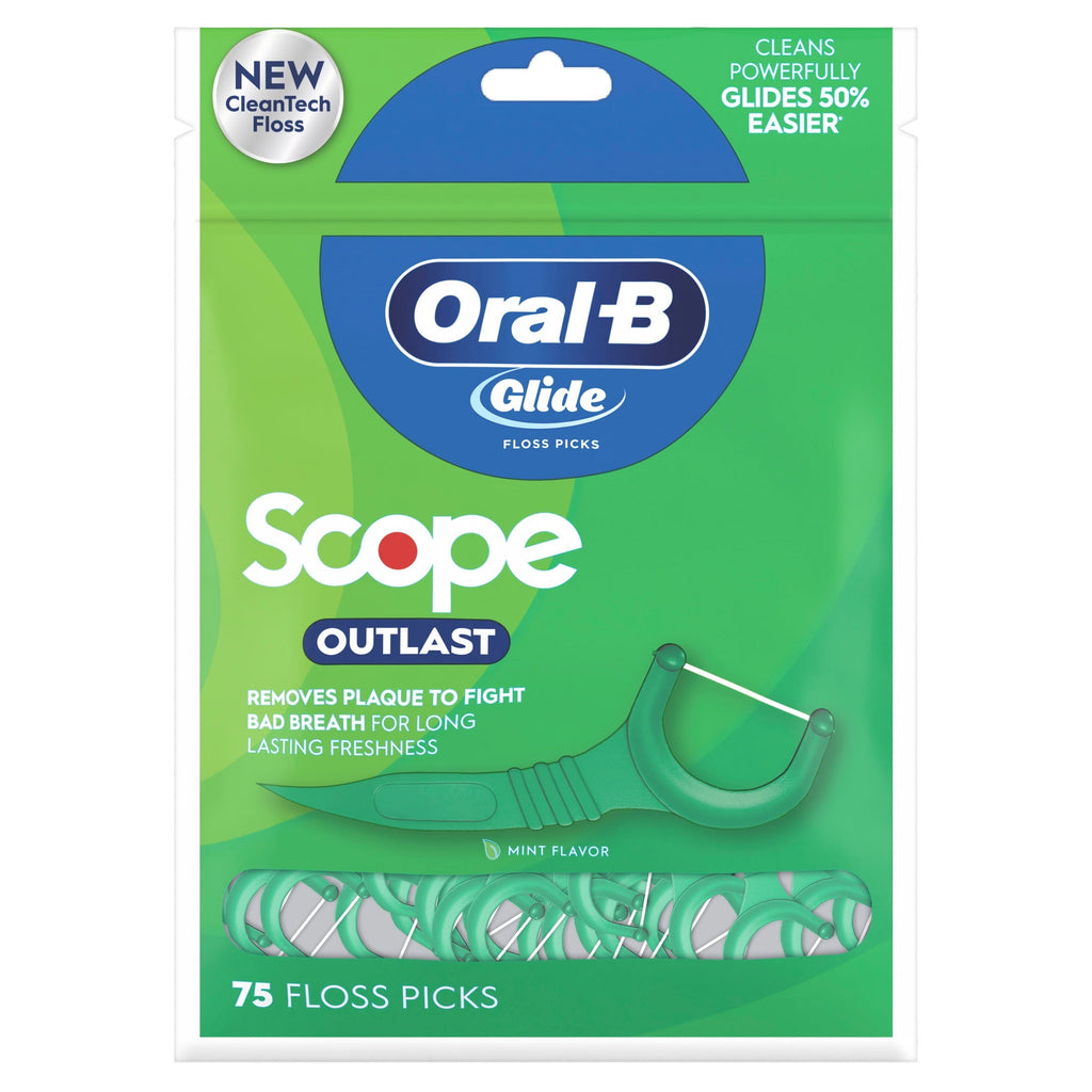 Floss, Glide Mint Dental Floss Picks with Long Lasting Scope Flavor, 75 Picks