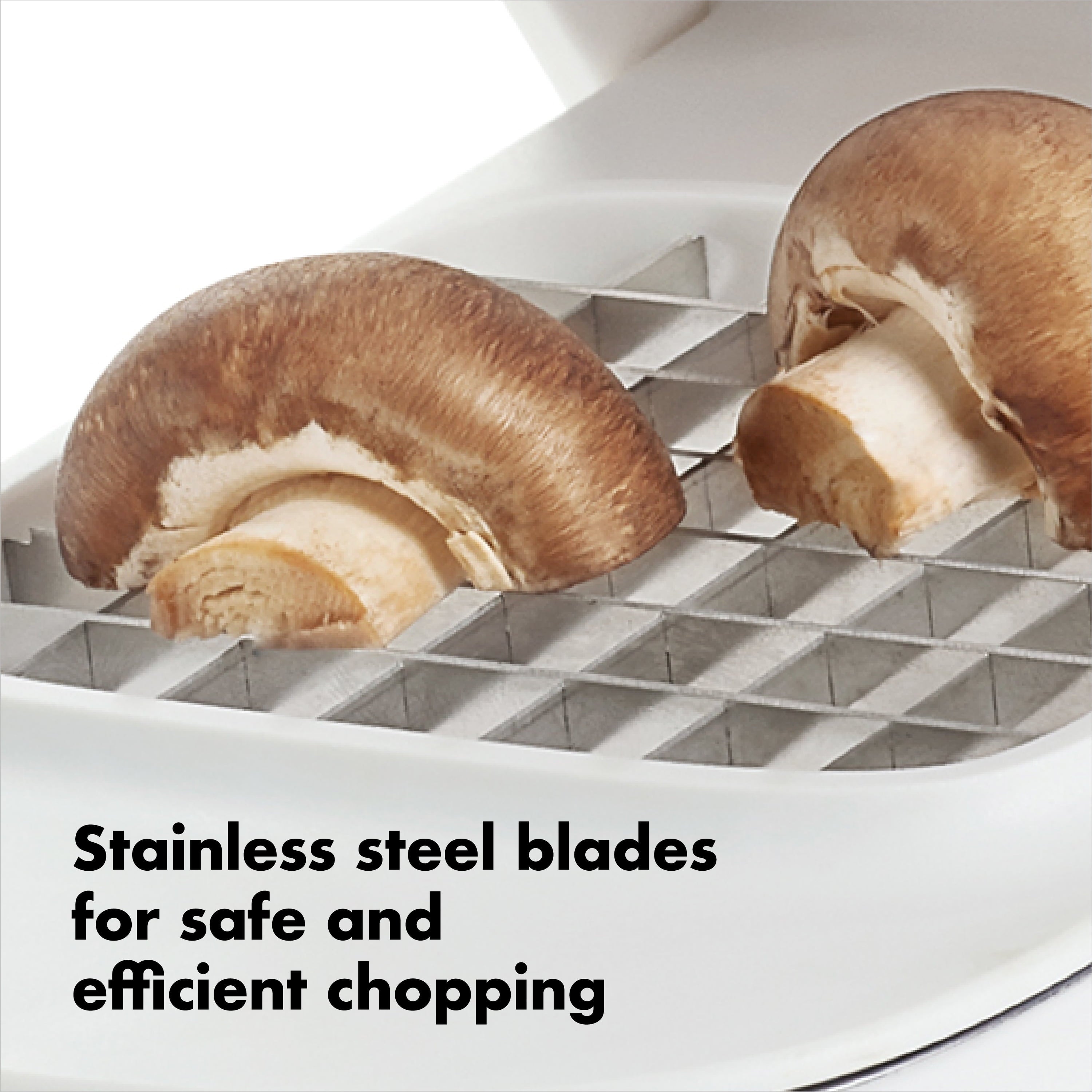Stainless Steel Blade Vegetable Chopper with Easy Pour Opening