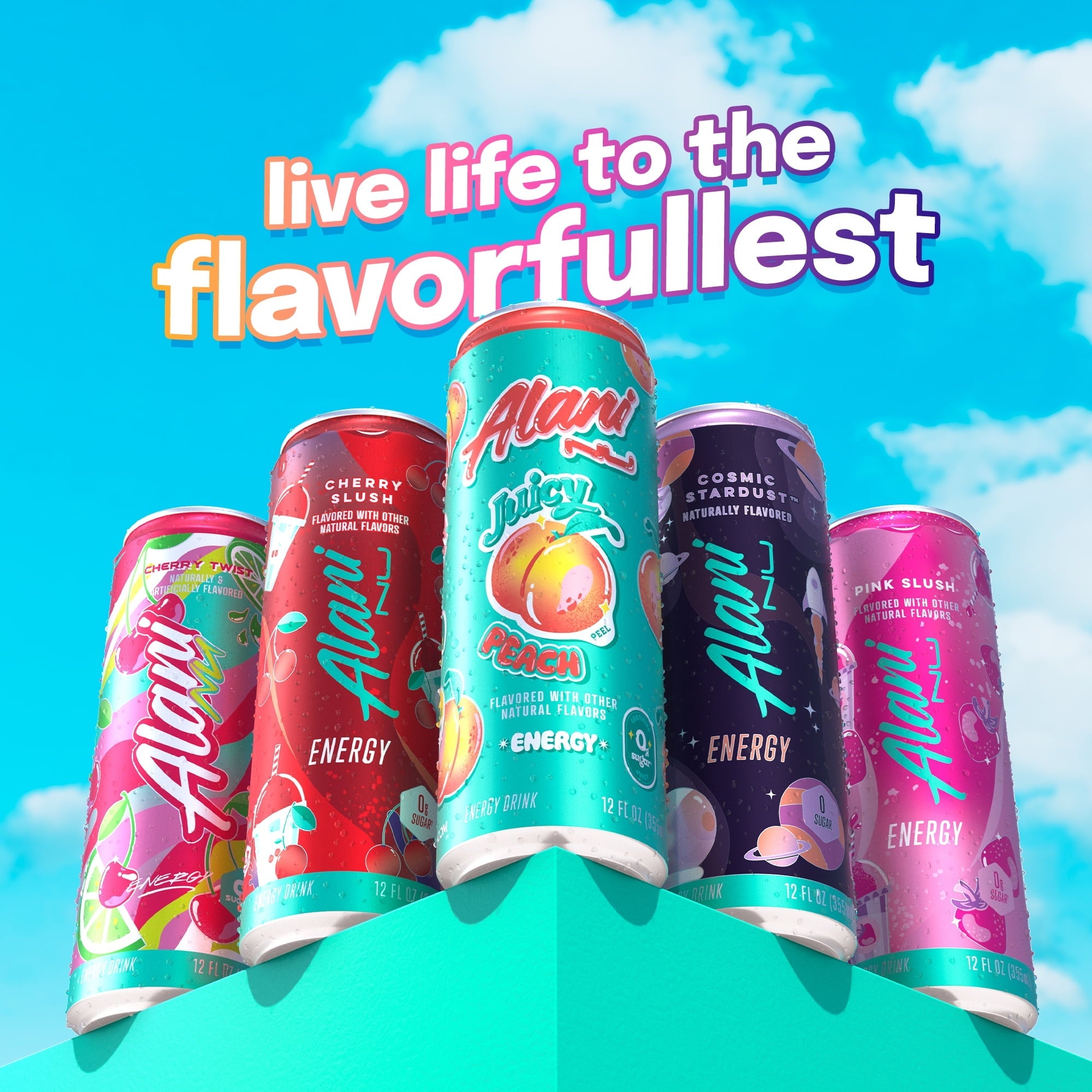 Sugar Free Energy Drink, Juicy Peach, 12 fl oz, 6 Pack, Cans, 200mg Caffeine