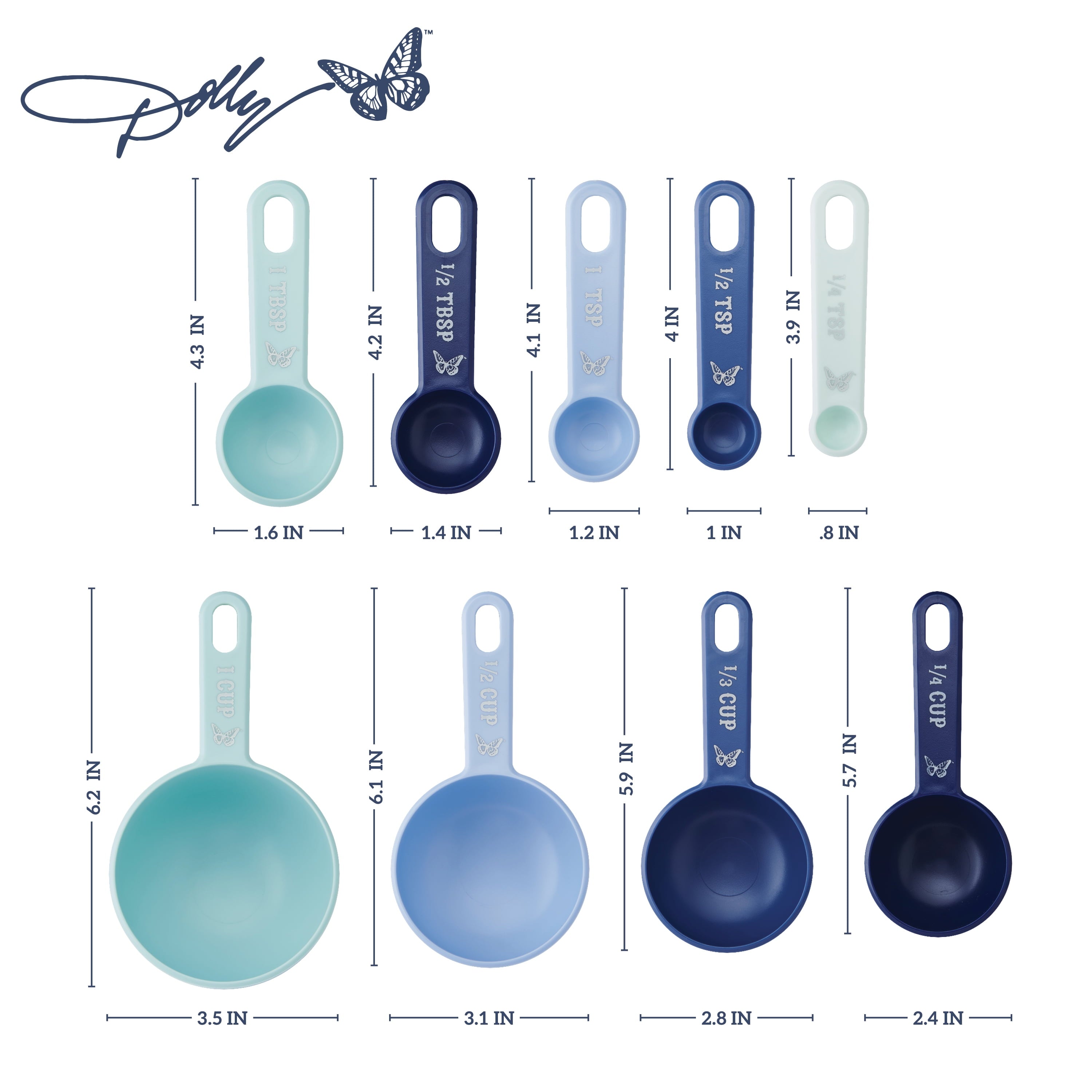 9-Piece Measuring Cups and Measuring Spoons Set, Blue