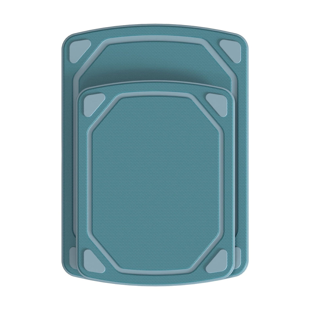 2 Pieces 8.5 x 11 and 10 x 14 Non-Slip Recycled Poly Cutting Board, Blue Color