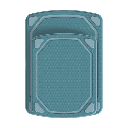 2 Pieces 8.5 x 11 and 10 x 14 Non-Slip Recycled Poly Cutting Board, Blue Color