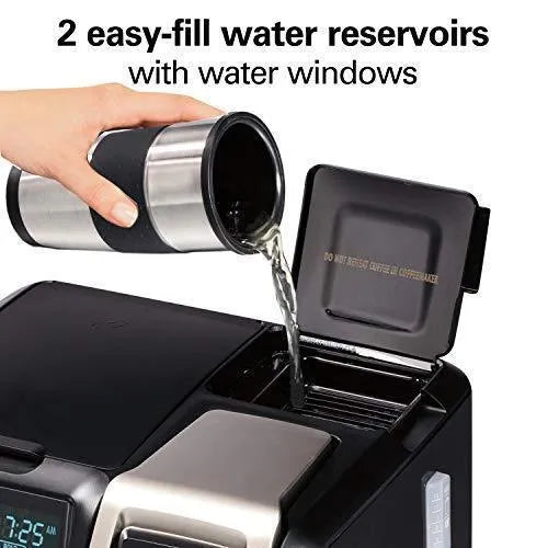 Hamilton Beach FlexBrew Thermal Coffee Maker, Single Serve &amp; Full Pot, Compatible with K-Cup Pods or Grounds, Programmable, Black and Stainless (49966)