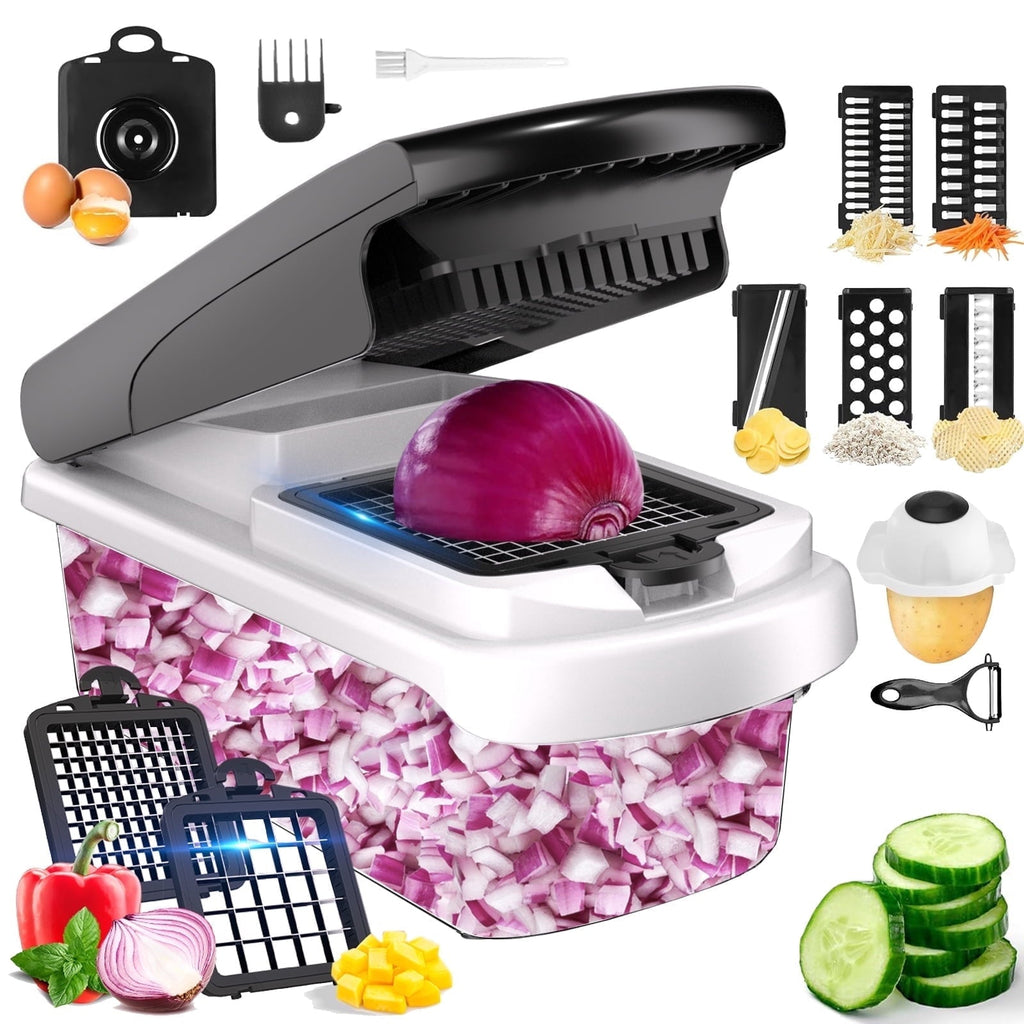Vegetable Chopper Food Slicer, 15 in 1 Multi-Function Food Chopper for Onion, Veggie, Cheese Grater, Vegetable...