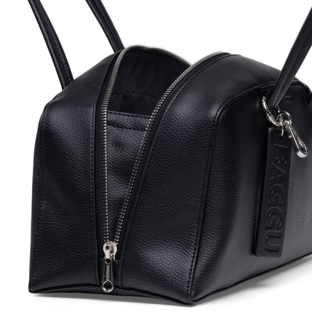 Baggu Recycled Leather Bowler Bag - Black