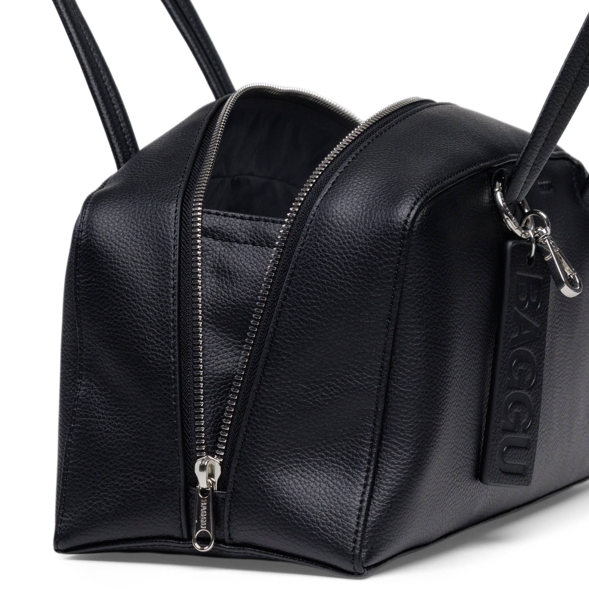 Baggu Recycled Leather Bowler Bag - Black