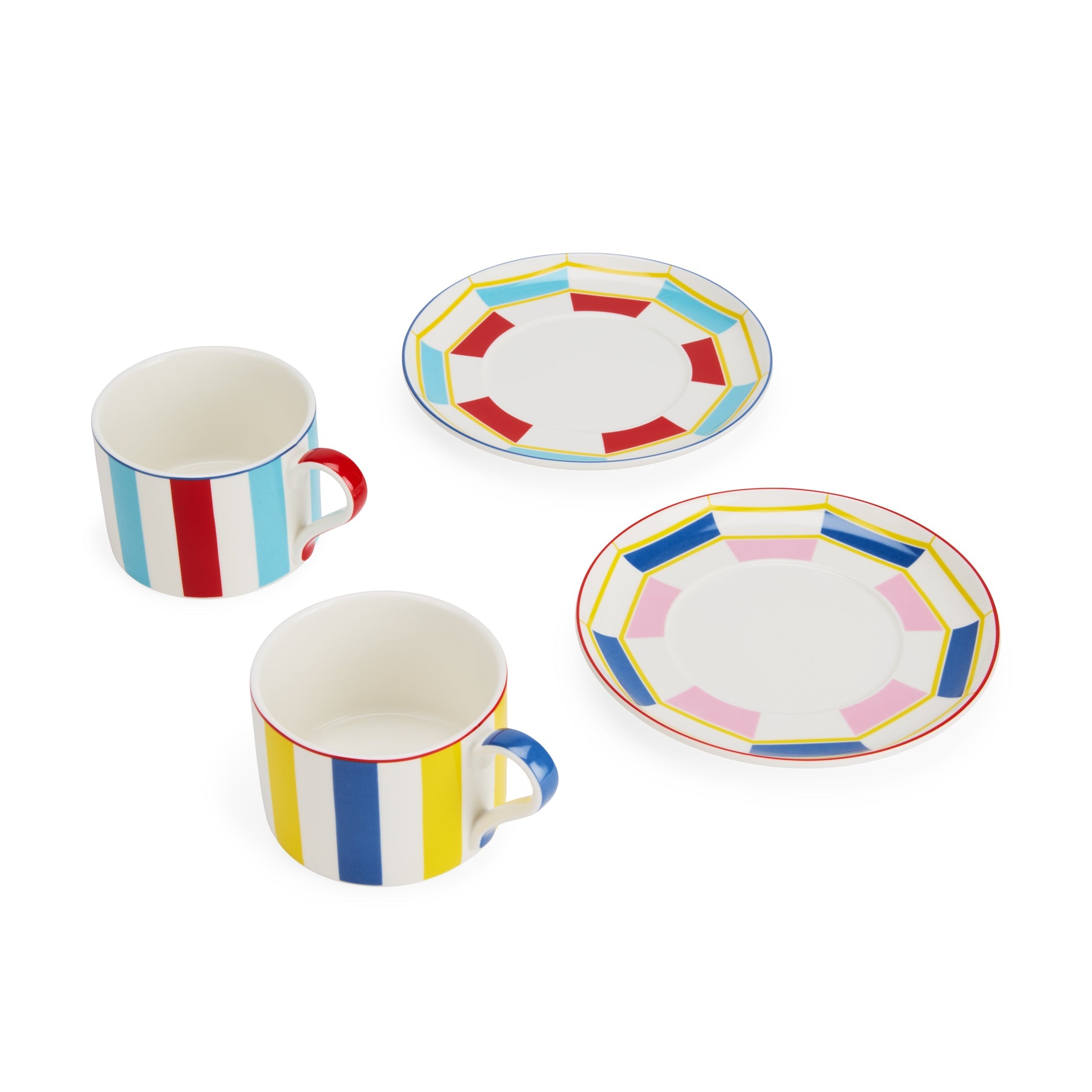 Geocromia Porcelain Dinnerware - Cup &amp; Saucer S/2