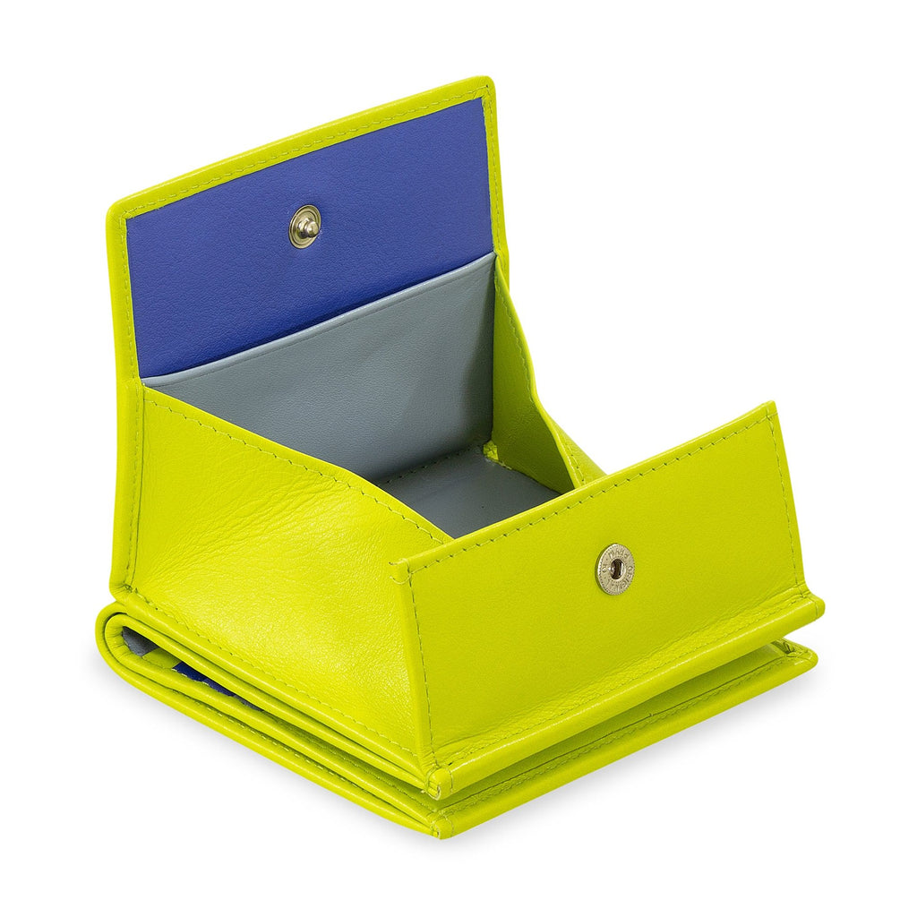 Flavio Leather Snap Wallet - Lime