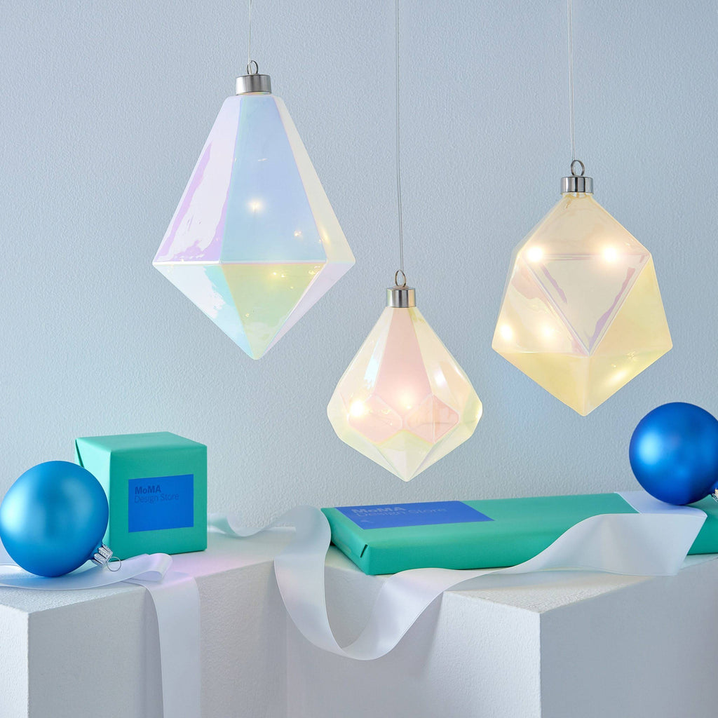 MoMA LED Winter Gems Glass Holiday Ornament - Prism