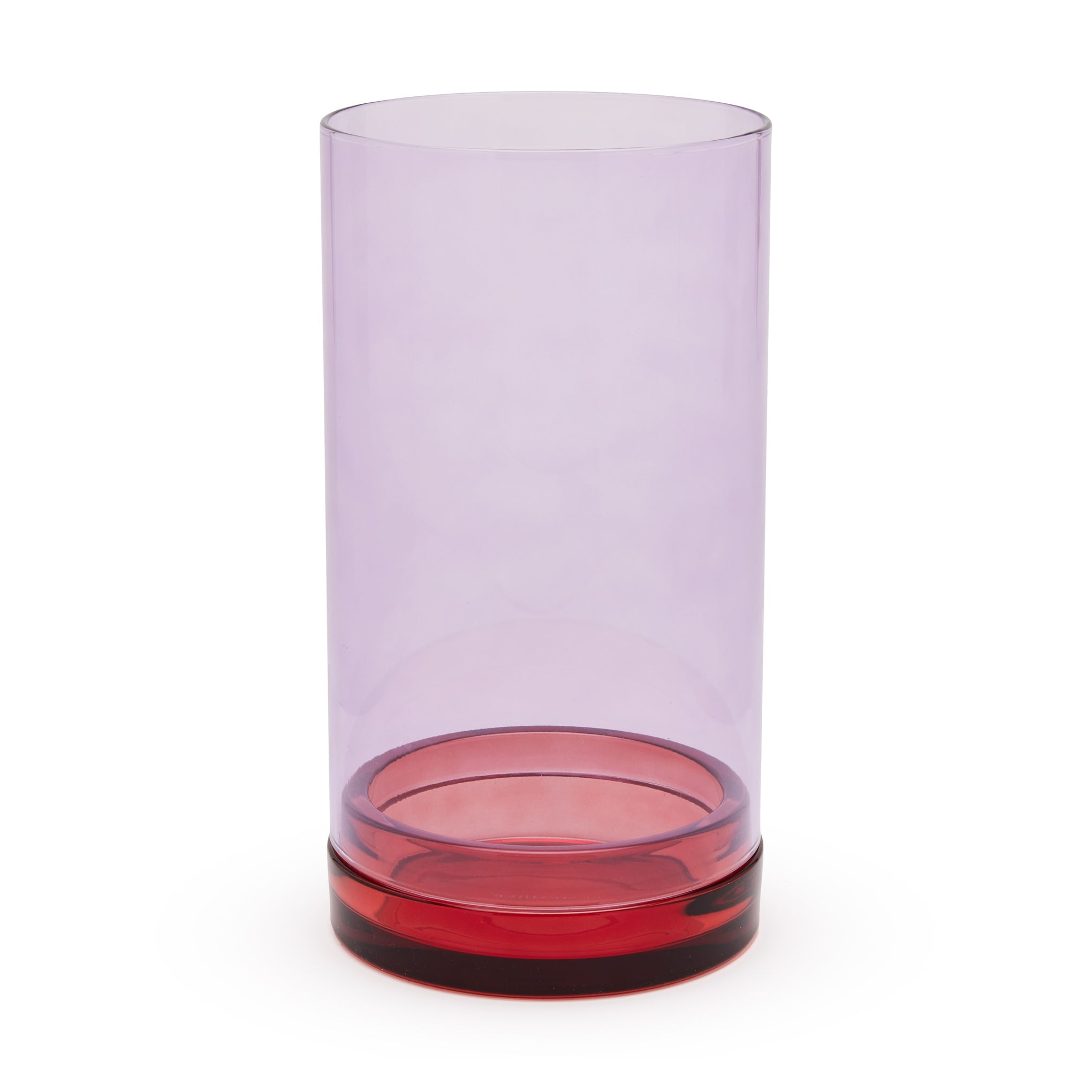 Glass Hurricane Lantern Candle Holder - Violet/ Red