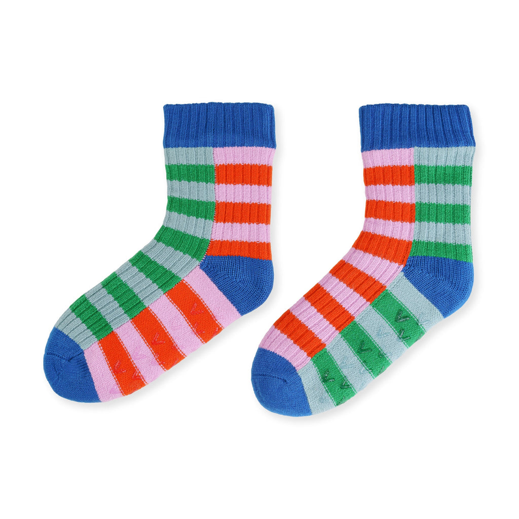 Verloop Knit House Socks - Super Stripe Cobalt