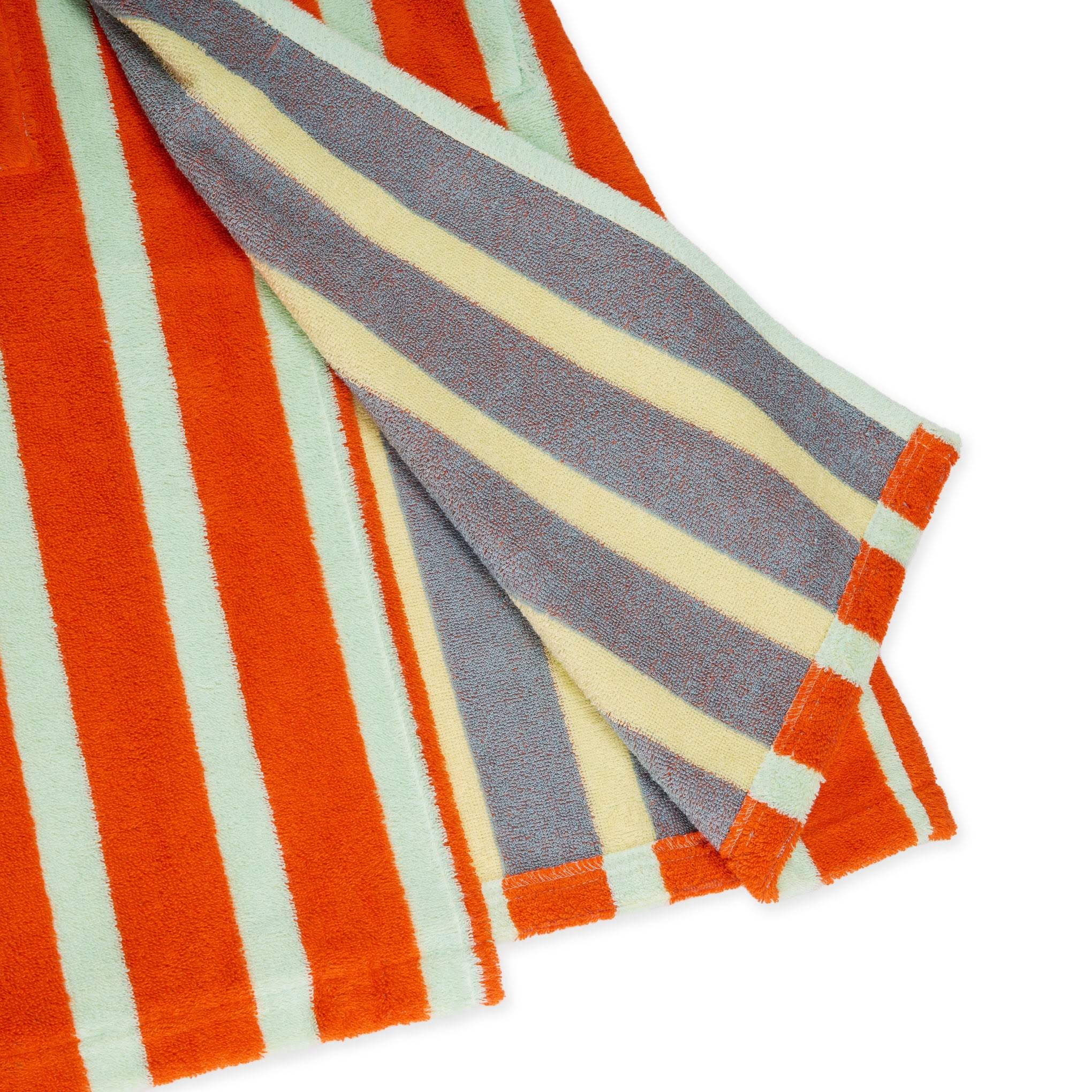 Dusen Dusen Striped Bathrobe - Orange/ Slate Gray
